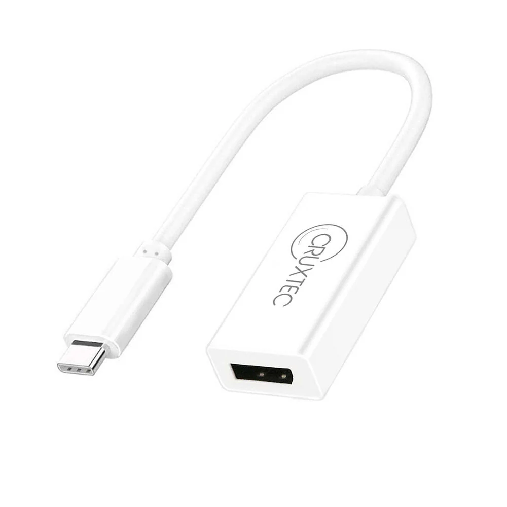 Cruxtec USB Type-C to DisplayPort Cable Adapter 20cm (White) - Image 3
