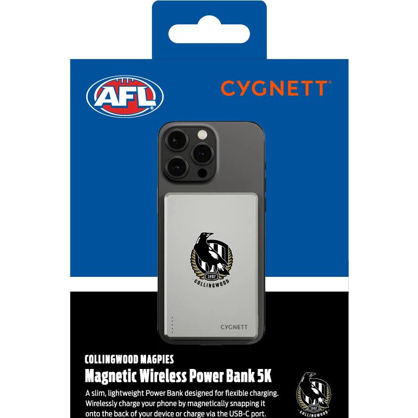 Cygnett AFL Magnetic Wireless 5K Power Bank (Collingwood Magpies) - Image 10