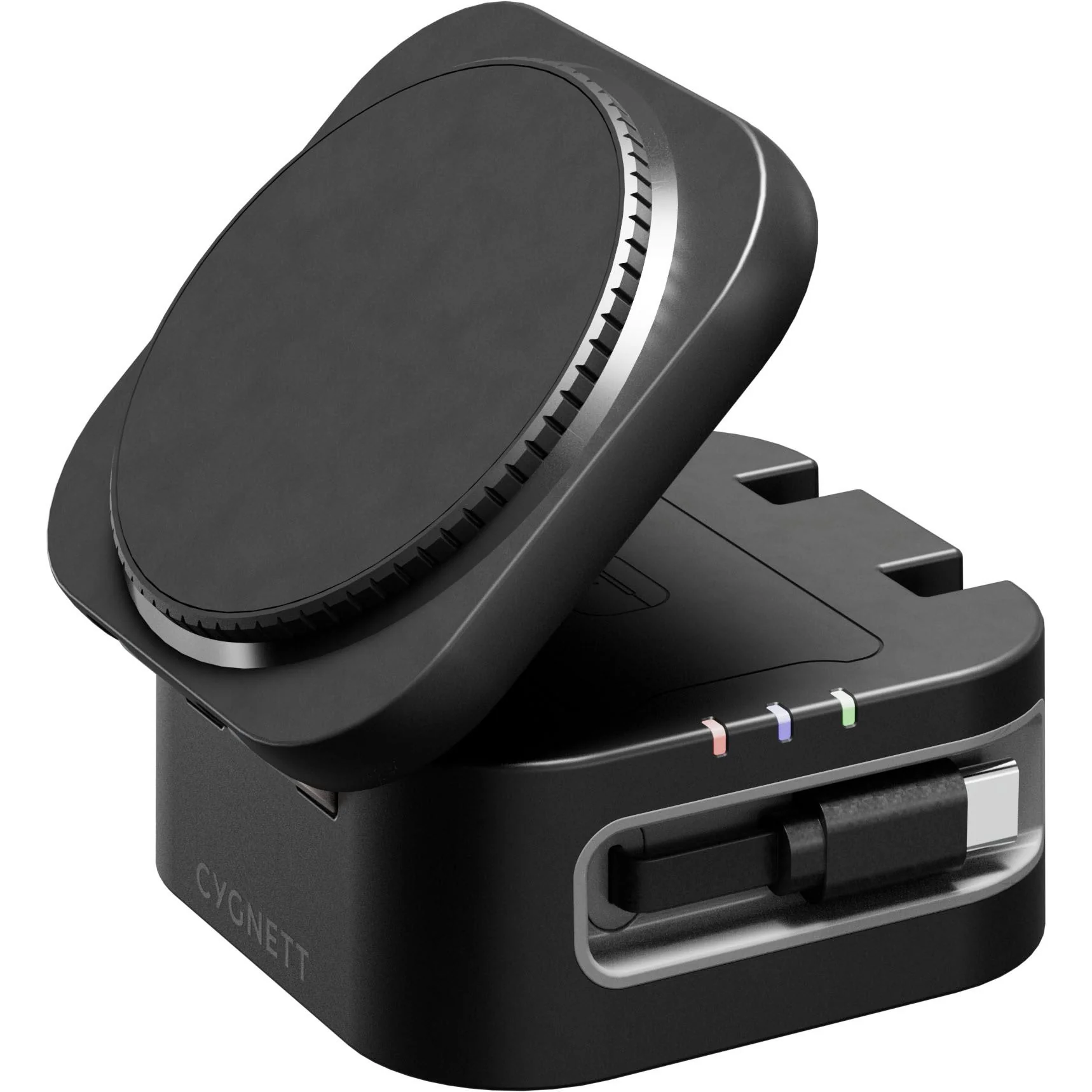 Cygnett ChargeBase Wireless 3-in-1 Charger with Retractable USB-C Cable (Black) - Image 3
