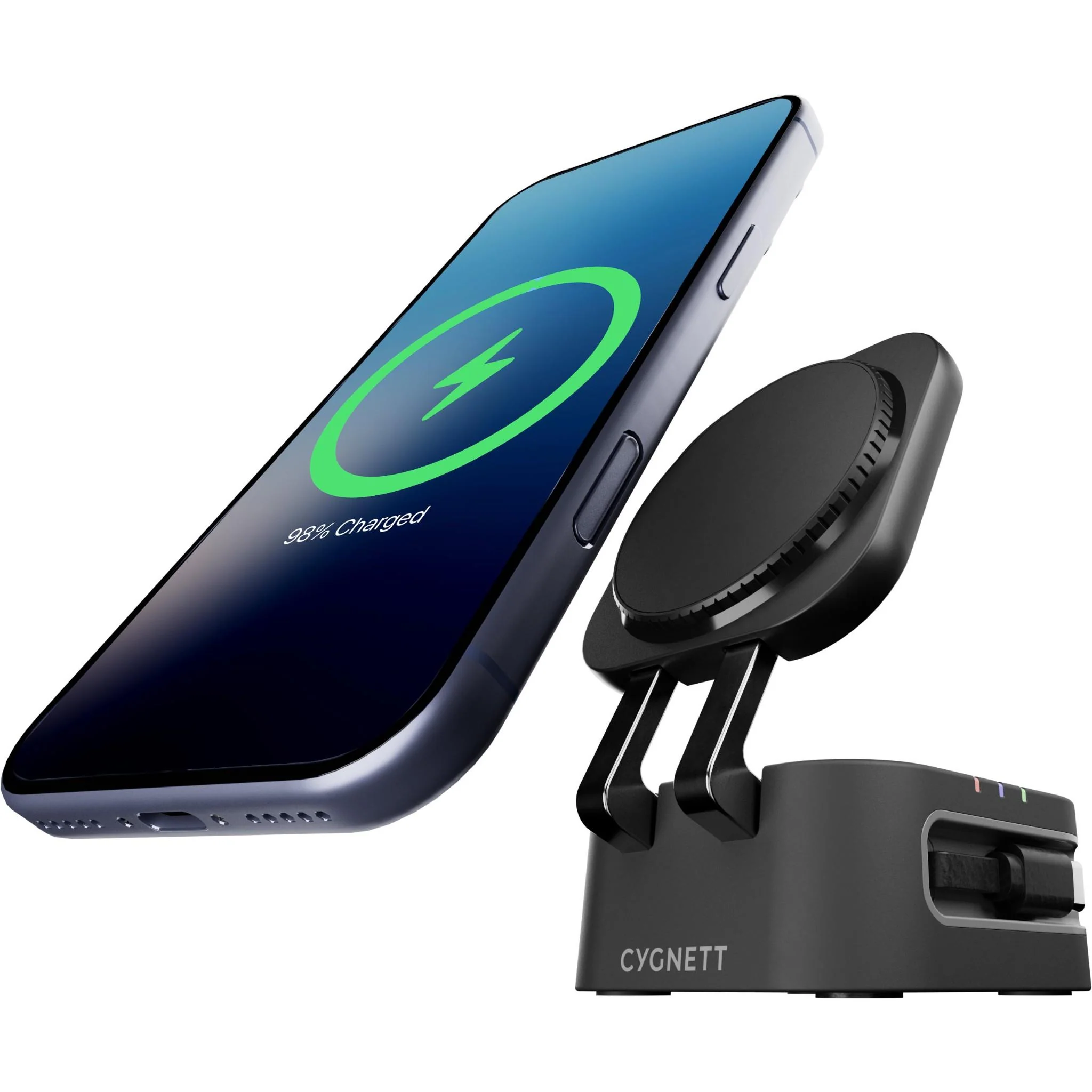 Cygnett ChargeBase Wireless 3-in-1 Charger with Retractable USB-C Cable (Black) - Image 5
