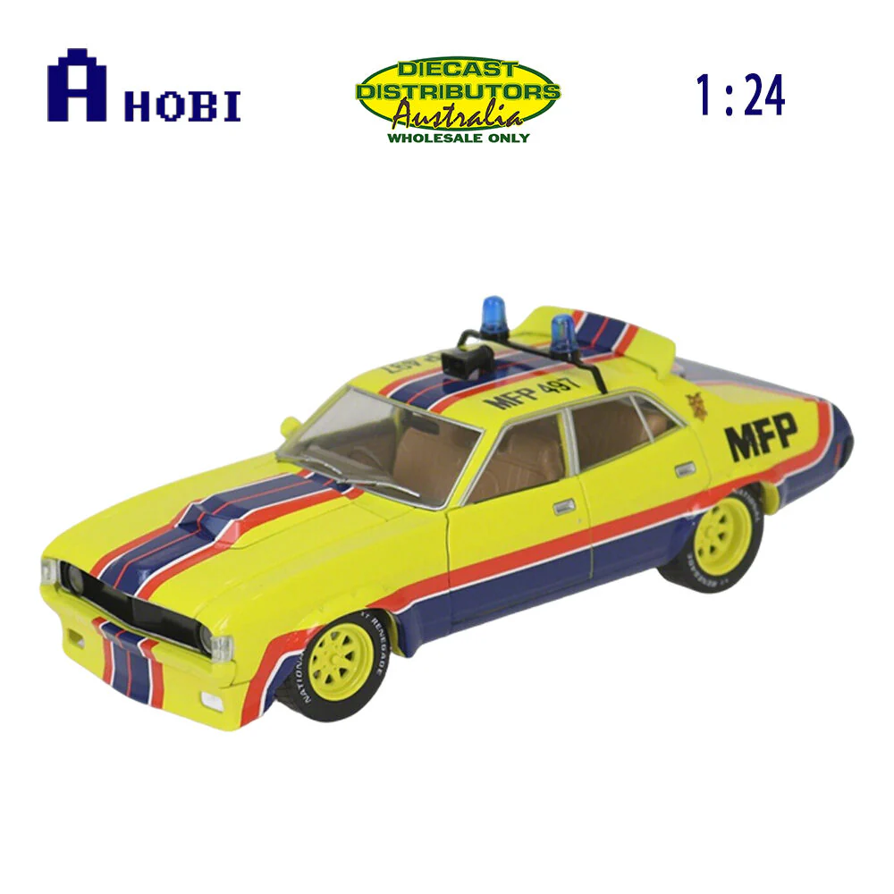 DDA 1:24 Sfragismeno Ford Falcon XA MFP Interceptor Yellow Diecast Model Car - Image 5