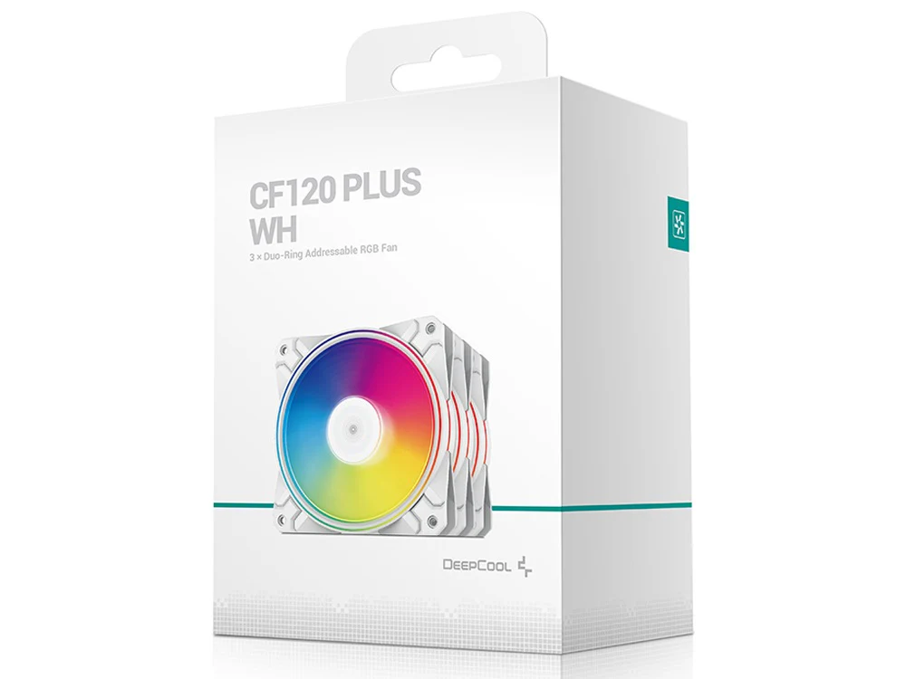 Deepcool CF120 PLUS 120mm ARGB White Case Fan - 3 Pack (DP-F12-AR-CF120P-WH-3P) - Image 7