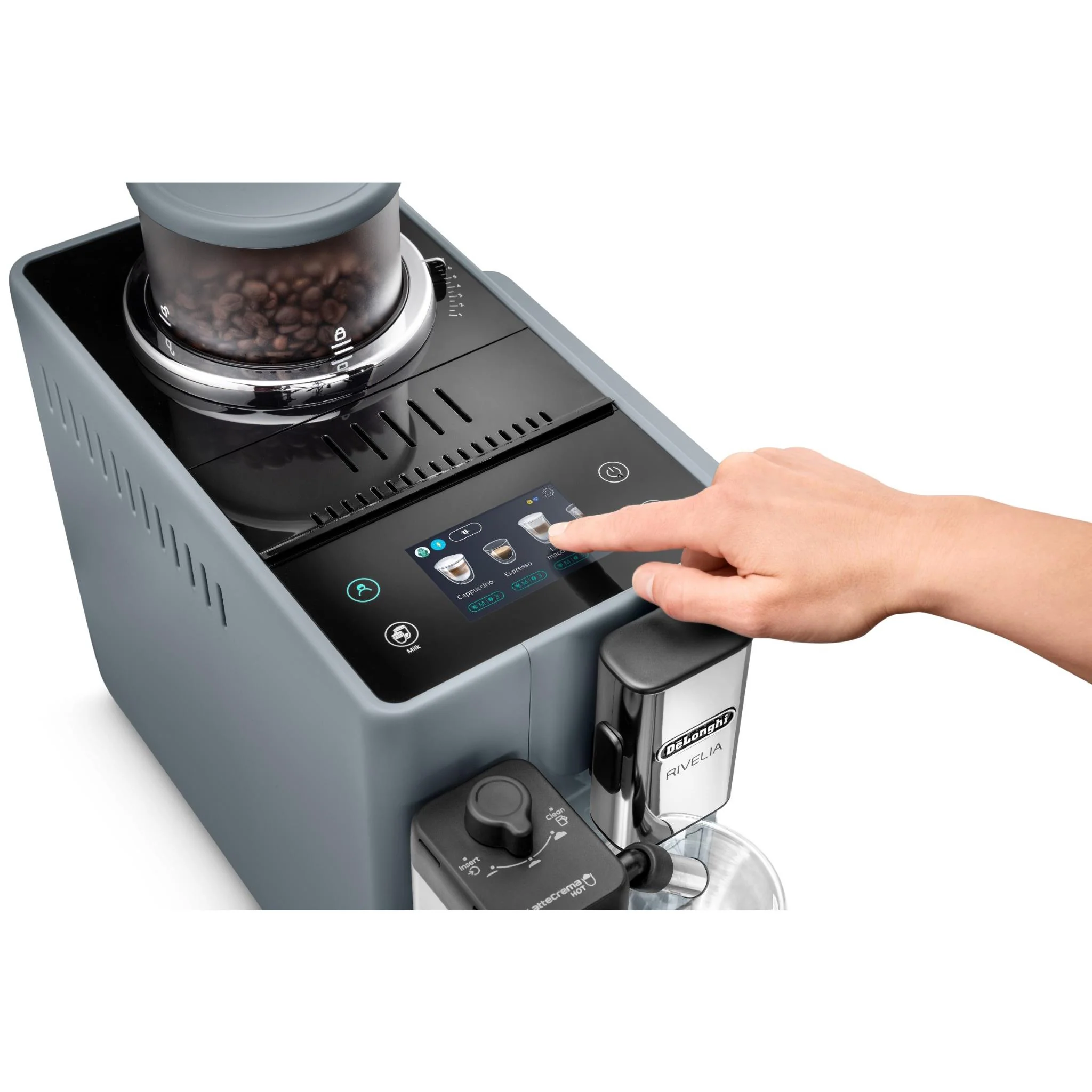 De'Longhi Rivelia Fully Automatic Coffee Machine (Pebble Grey) - Image 5