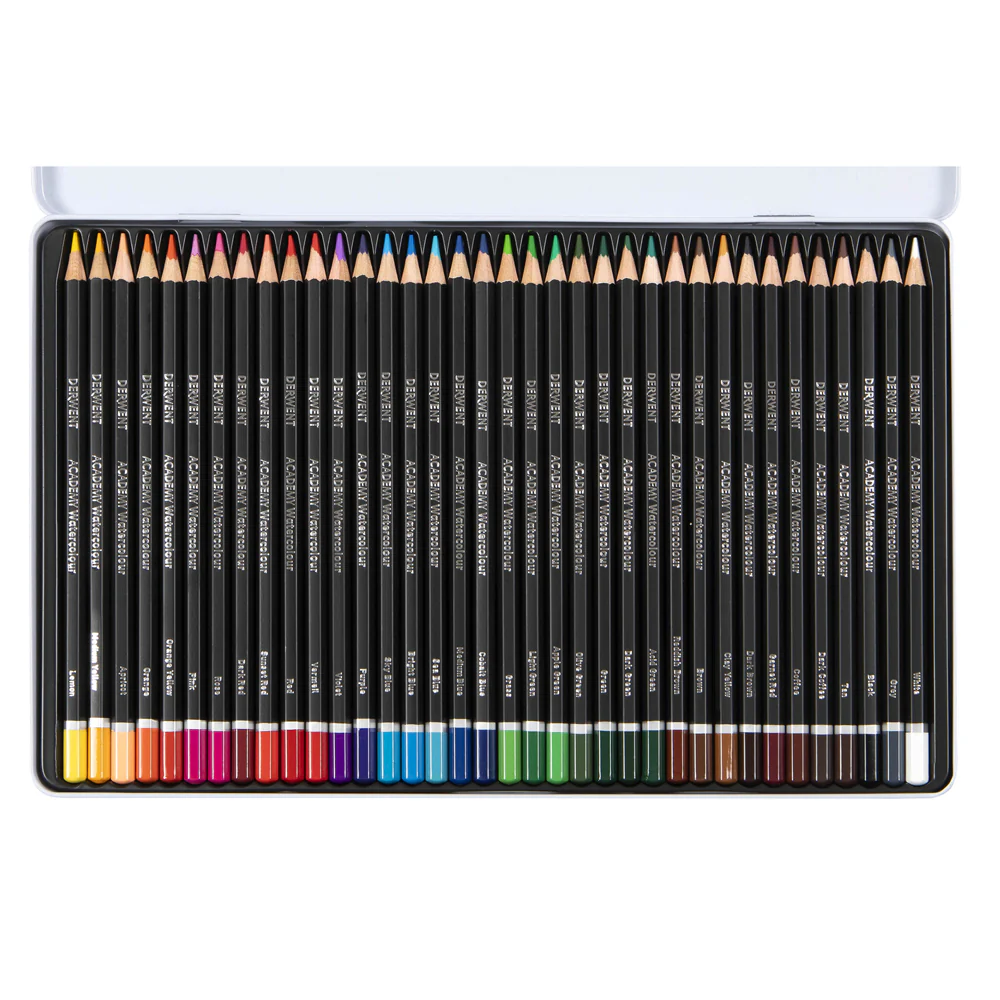 Derwent Academy Art Craft Hexagonal Watercolour Pencil Tin [36-Pieces] - Image 3
