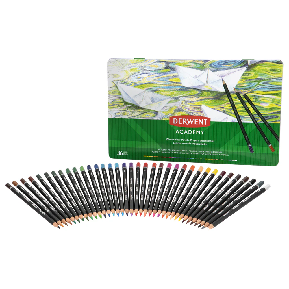 Derwent Academy Art Craft Hexagonal Watercolour Pencil Tin [36-Pieces] - Image 4