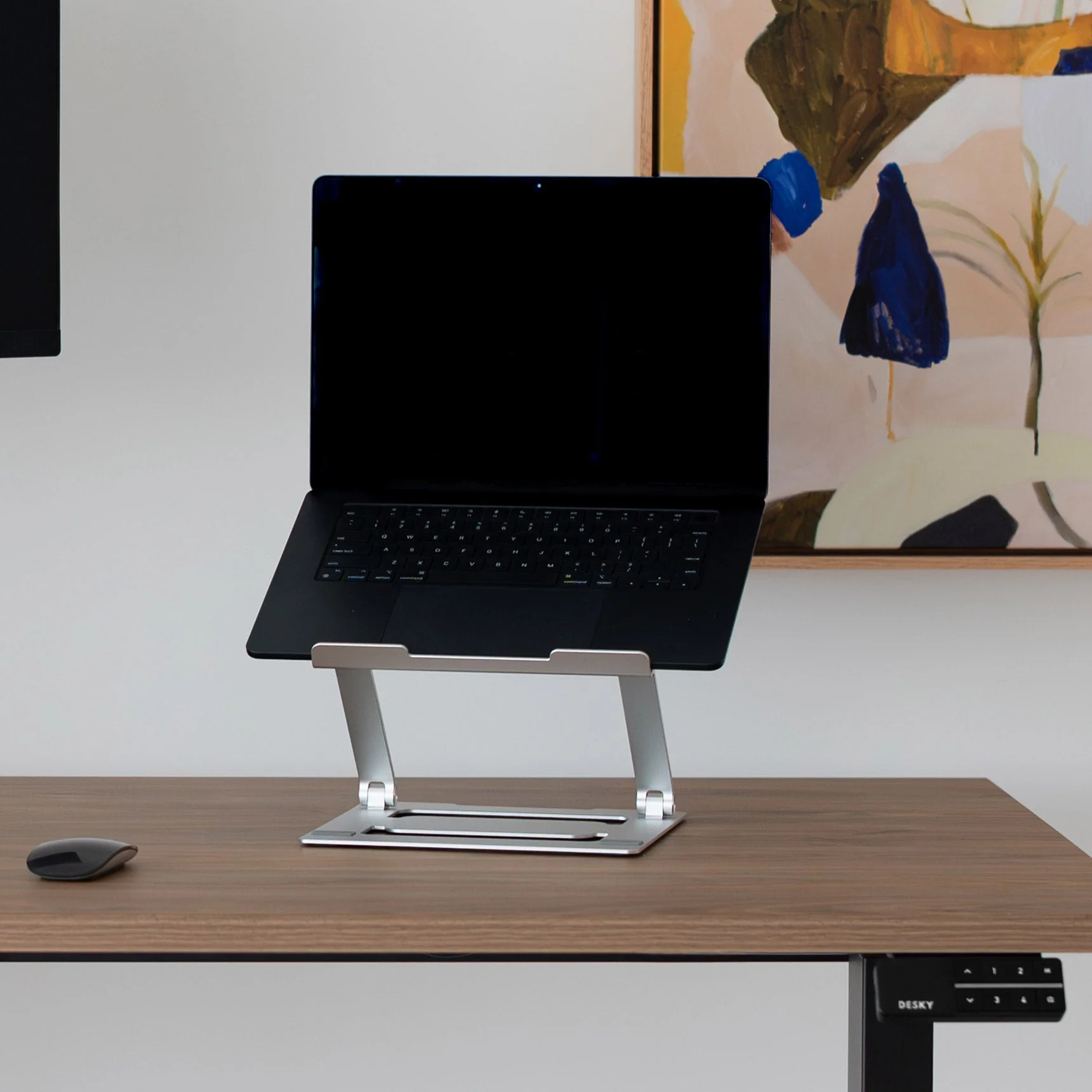 Desky Adjustable Laptop Stand Riser - Silver - Image 2