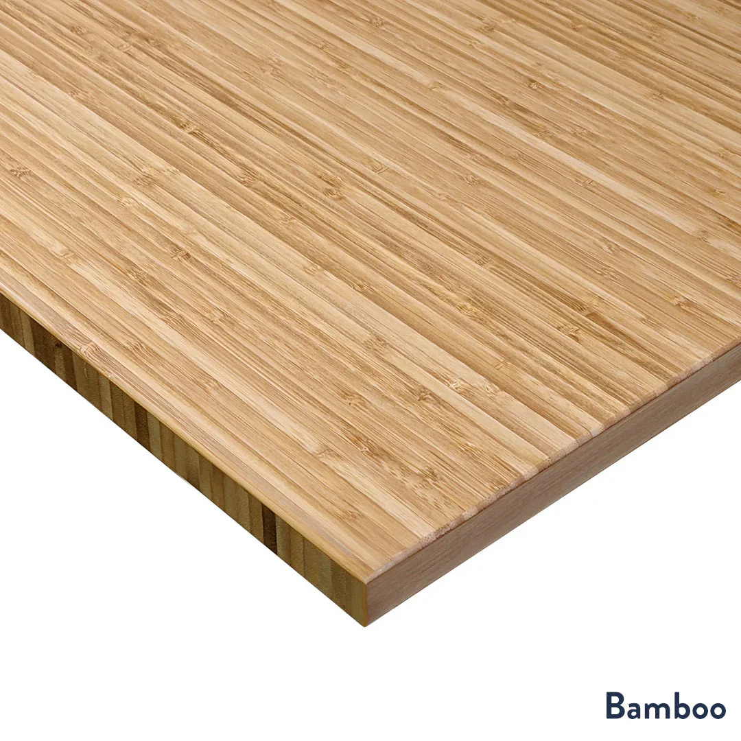 Desky Bamboo L-Shape Sit Stand Desk 150 x 155 cm Bamboo Top and Space Grey Leg - Image 2