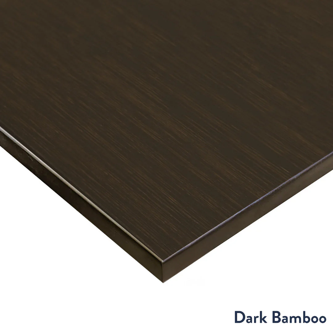 Desky Bamboo L-Shape Sit Stand Desk 180 x 175 cm Dark Bamboo Top and Space Grey Leg - Image 2