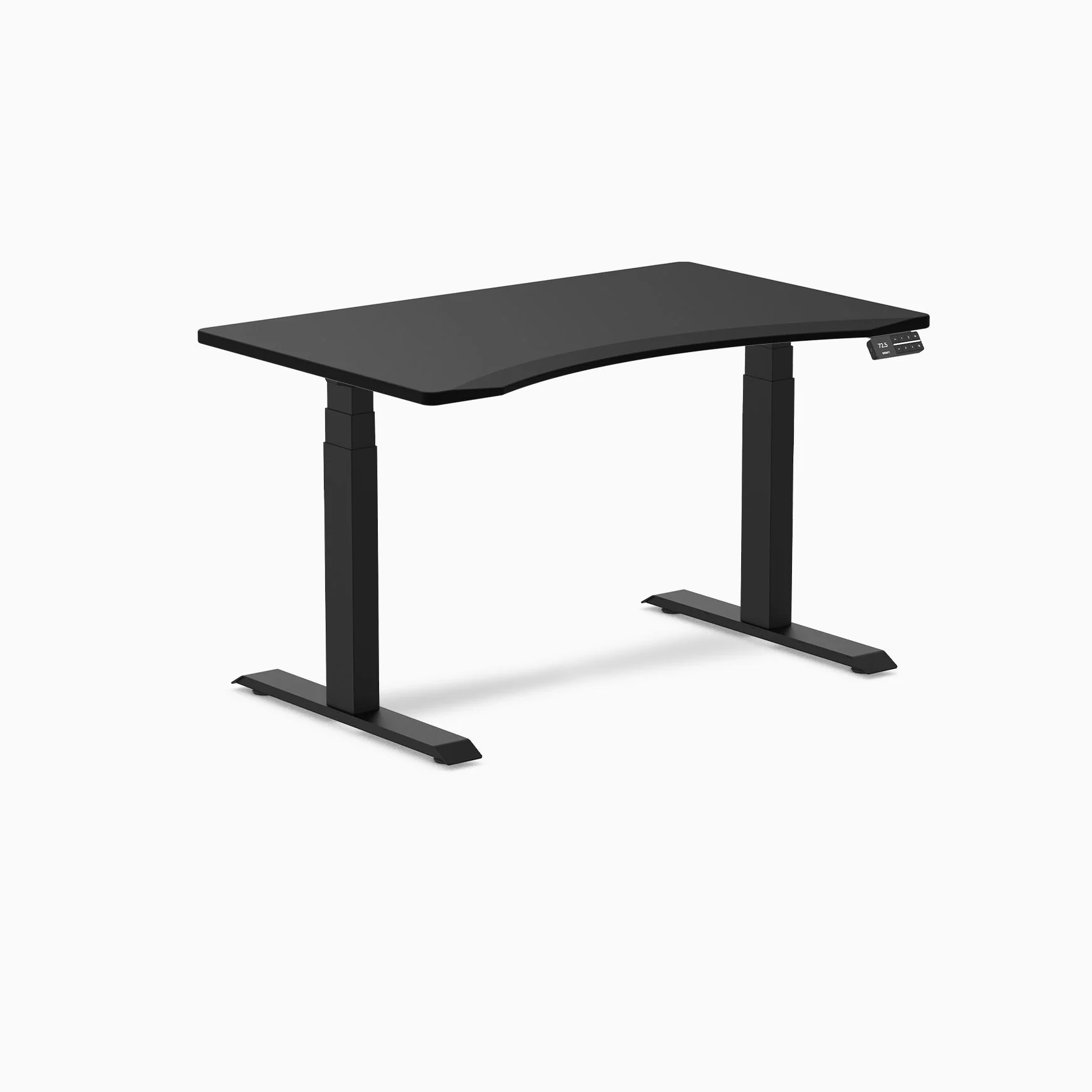 Desky Dual Ergo Edge Sit Stand Desk 120cm Black Desktop and Matte Black Frame - Image 3
