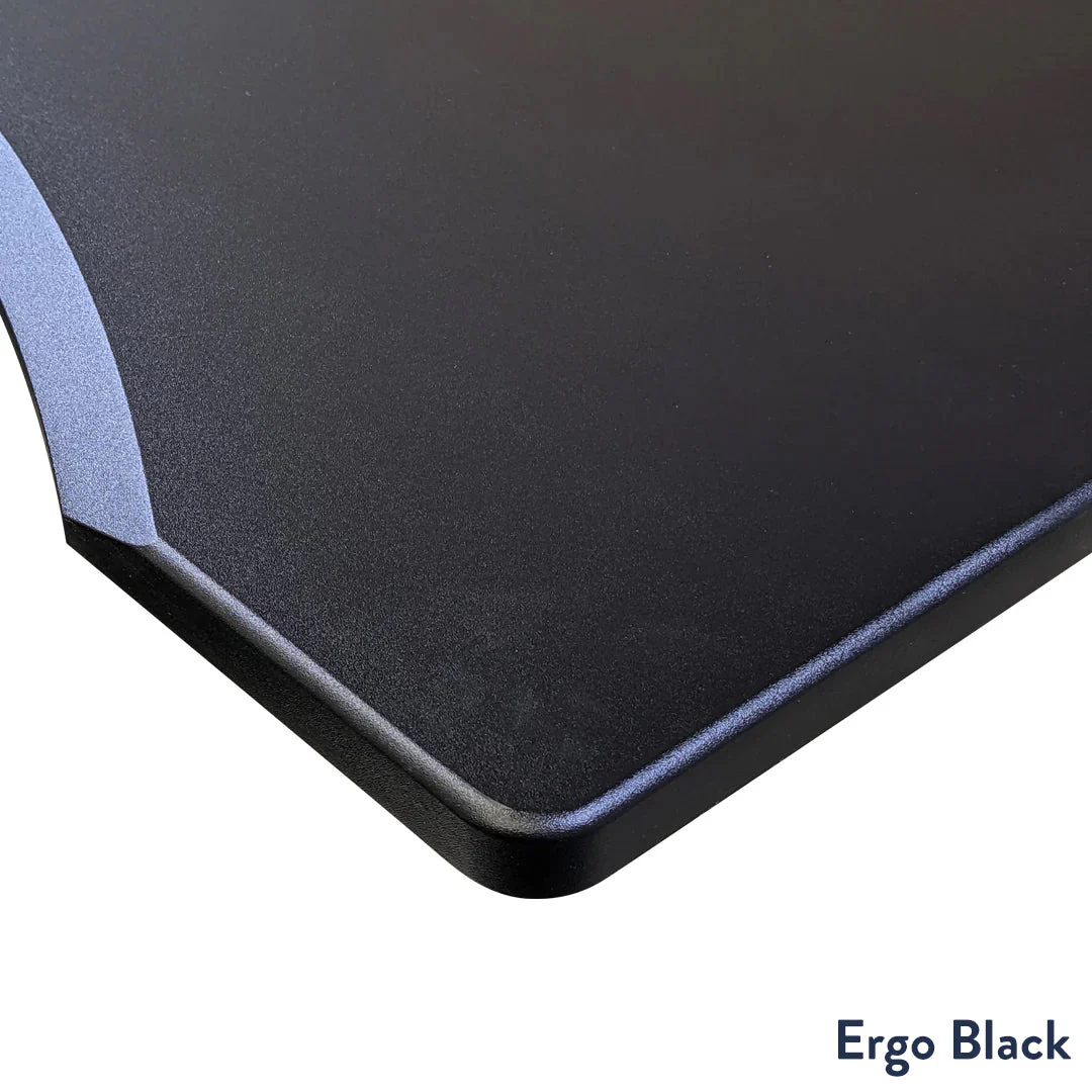 Desky Dual Ergo Edge Sit Stand Desk 120cm Black Desktop and Space Grey Frame - Image 2