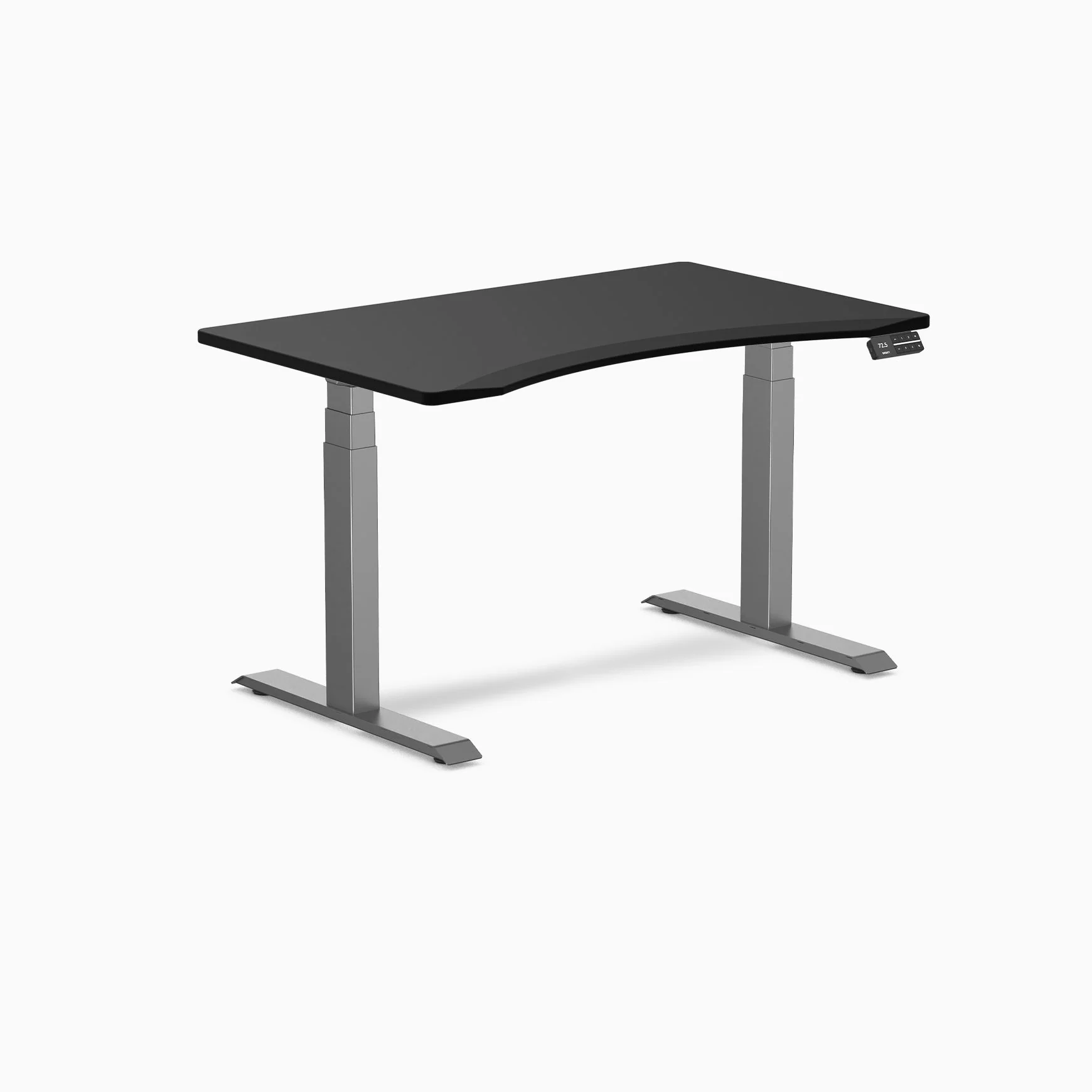 Desky Dual Ergo Edge Sit Stand Desk 120cm Black Desktop and Space Grey Frame - Image 3