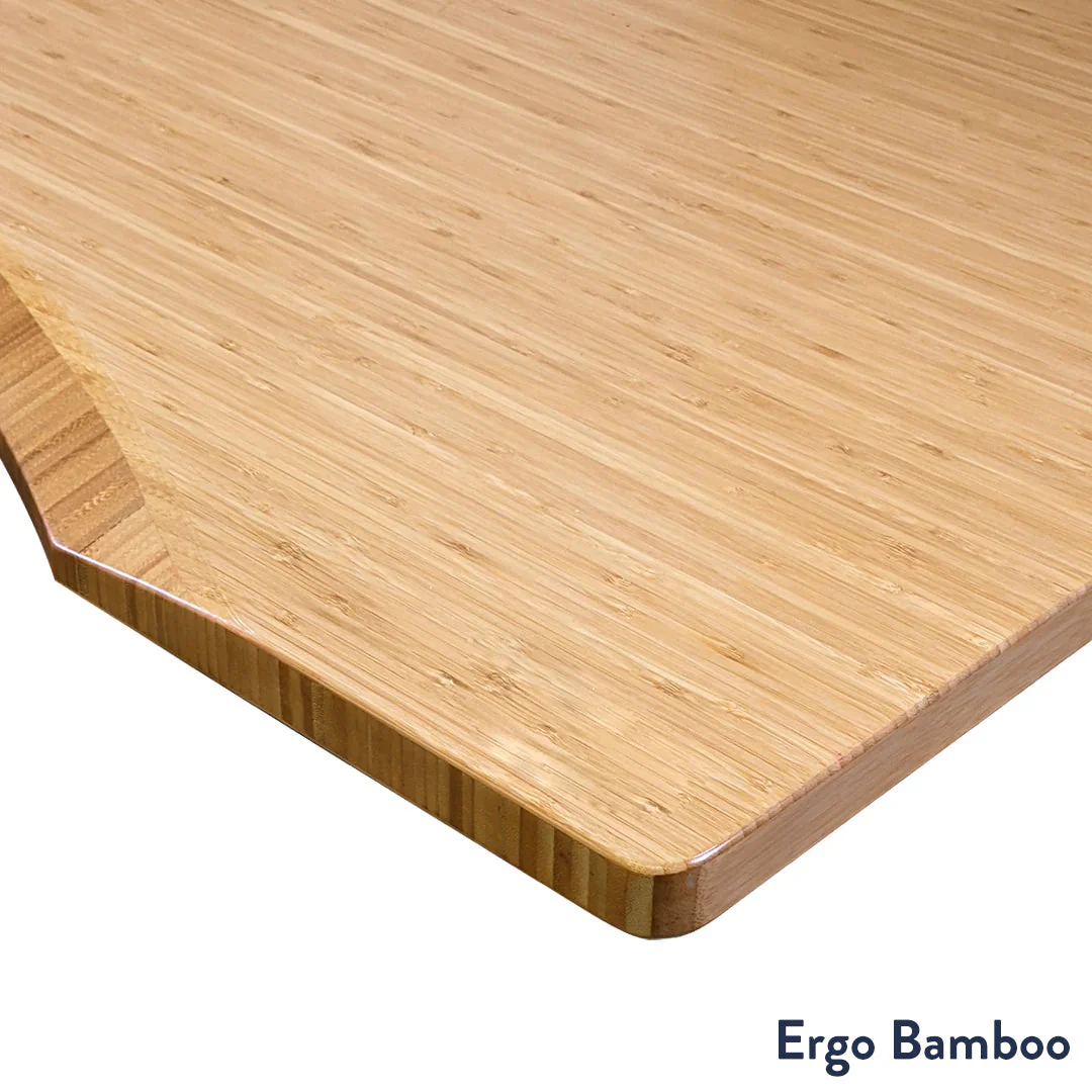 Desky Dual Ergo Edge Sit Stand Desk 180cm Bamboo Desktop and Matte Black Frame - Image 2