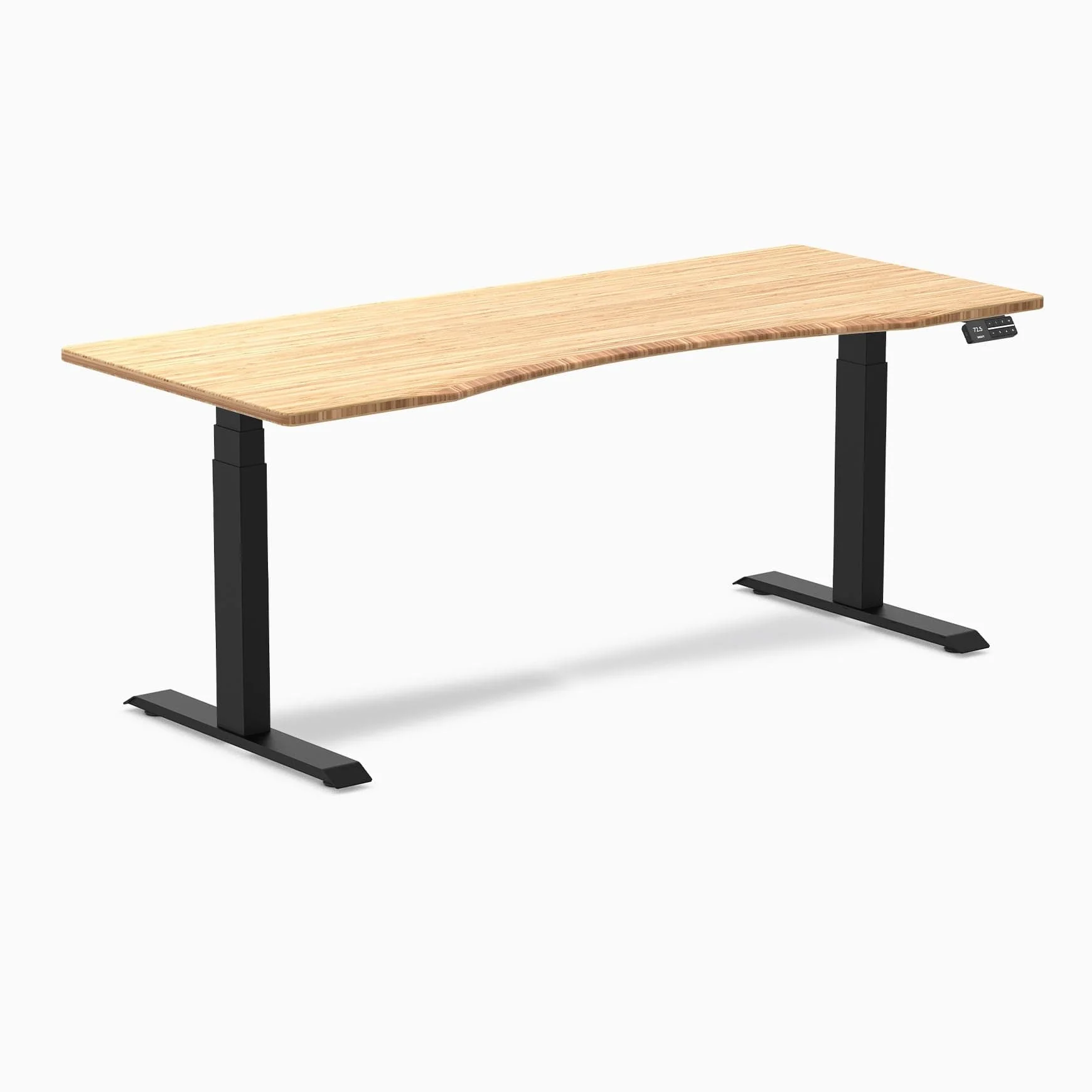 Desky Dual Ergo Edge Sit Stand Desk 180cm Bamboo Desktop and White Frame - Image 10