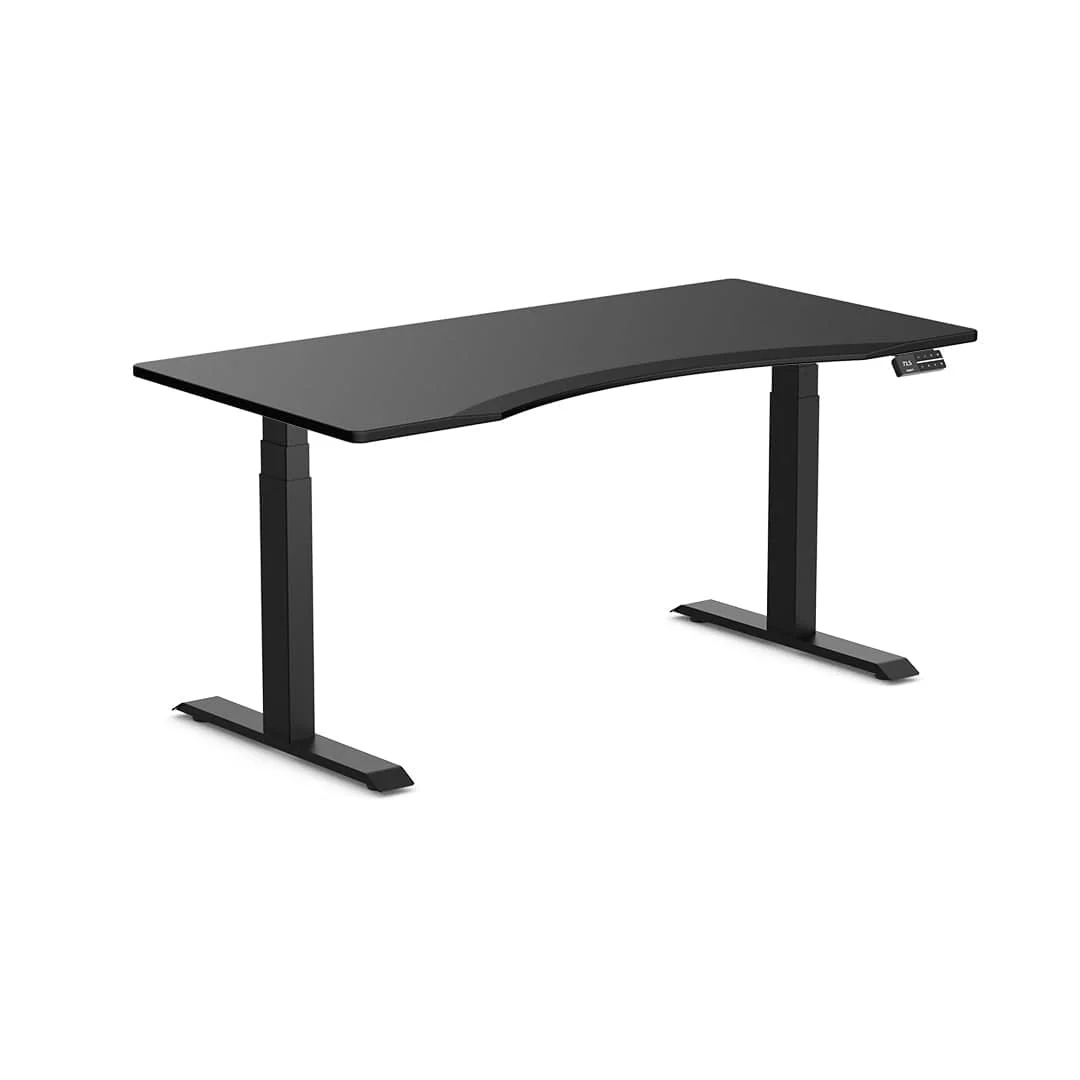Desky Dual Ergo Edge Sit Stand Desk 180cm Bamboo Desktop and White Frame - Image 9