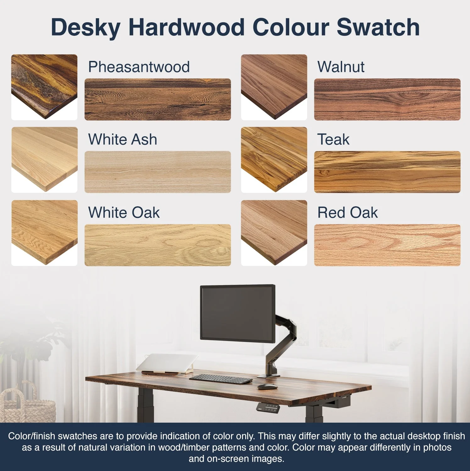 Desky Dual Hardwood Sit Stand Desk 200cm Teak Desktop and Grey Frame - Image 8