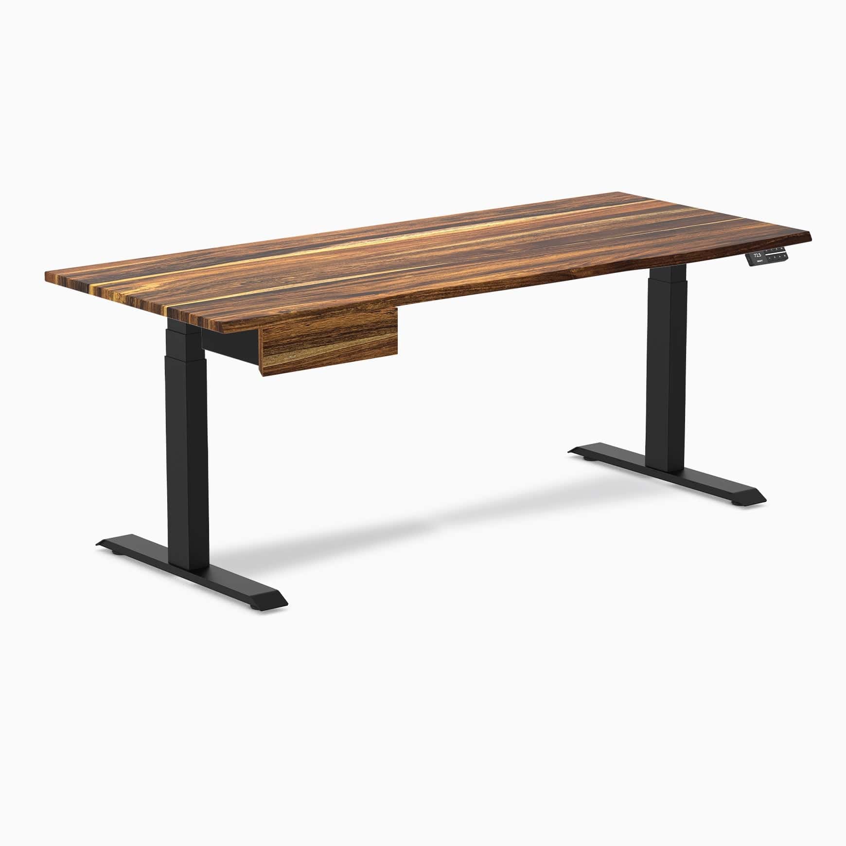 Desky Dual Hardwood Standing Desk With Drawer 180cm White Ash Desktop and Grey Frame - Image 10