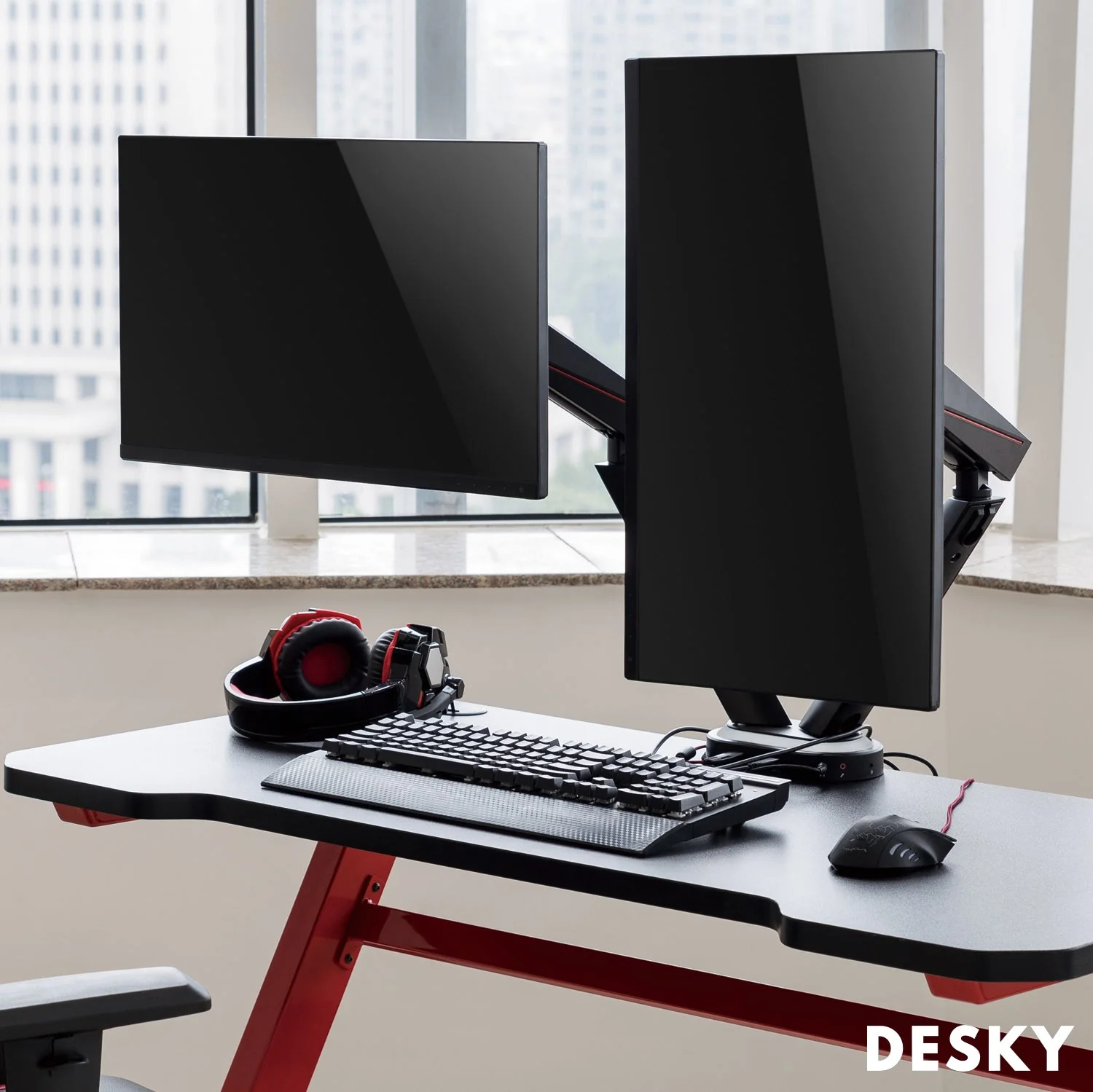 Desky Dual LED Gaming Monitor Arm - Image 7
