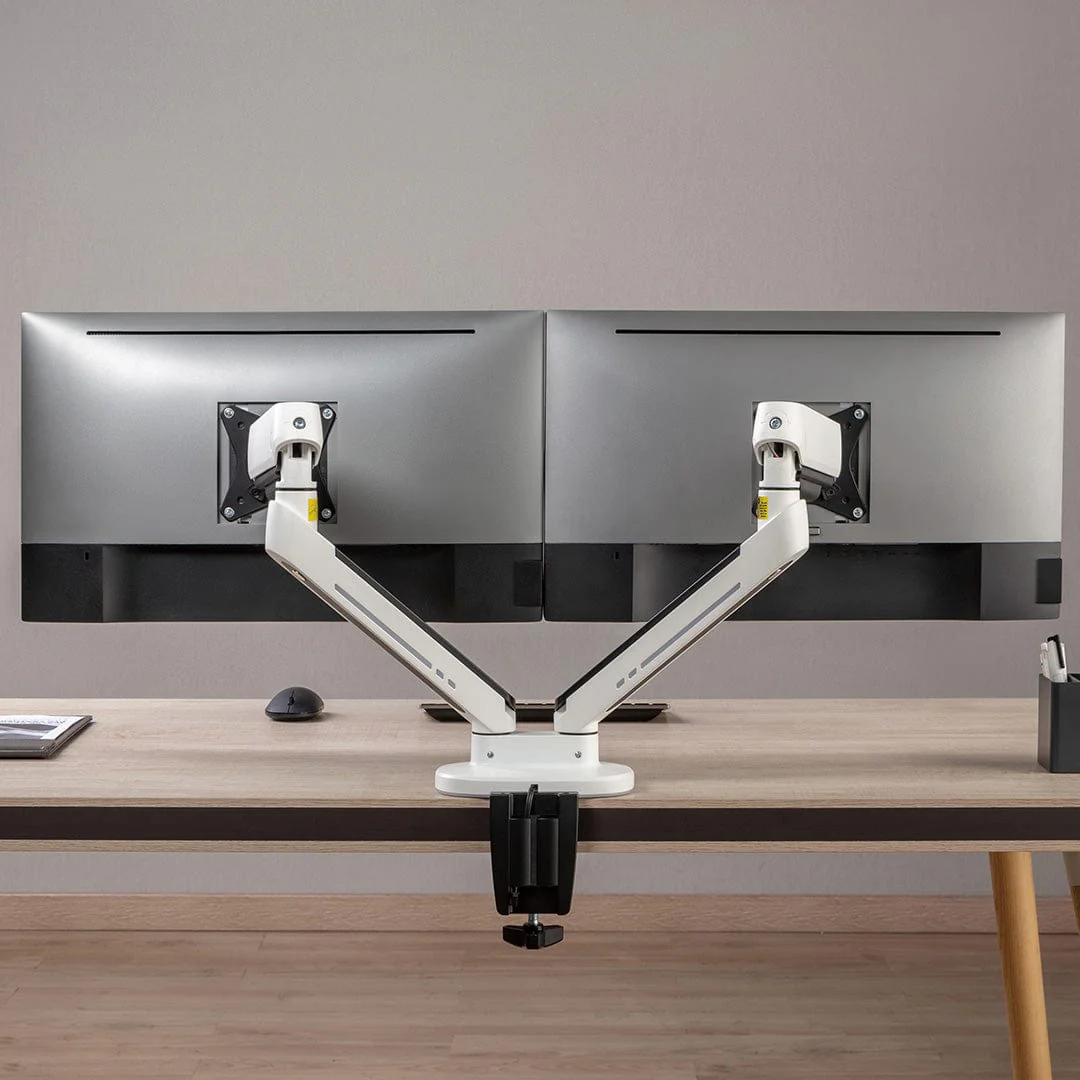 Desky Dual LED Monitor Arm - White - Image 3