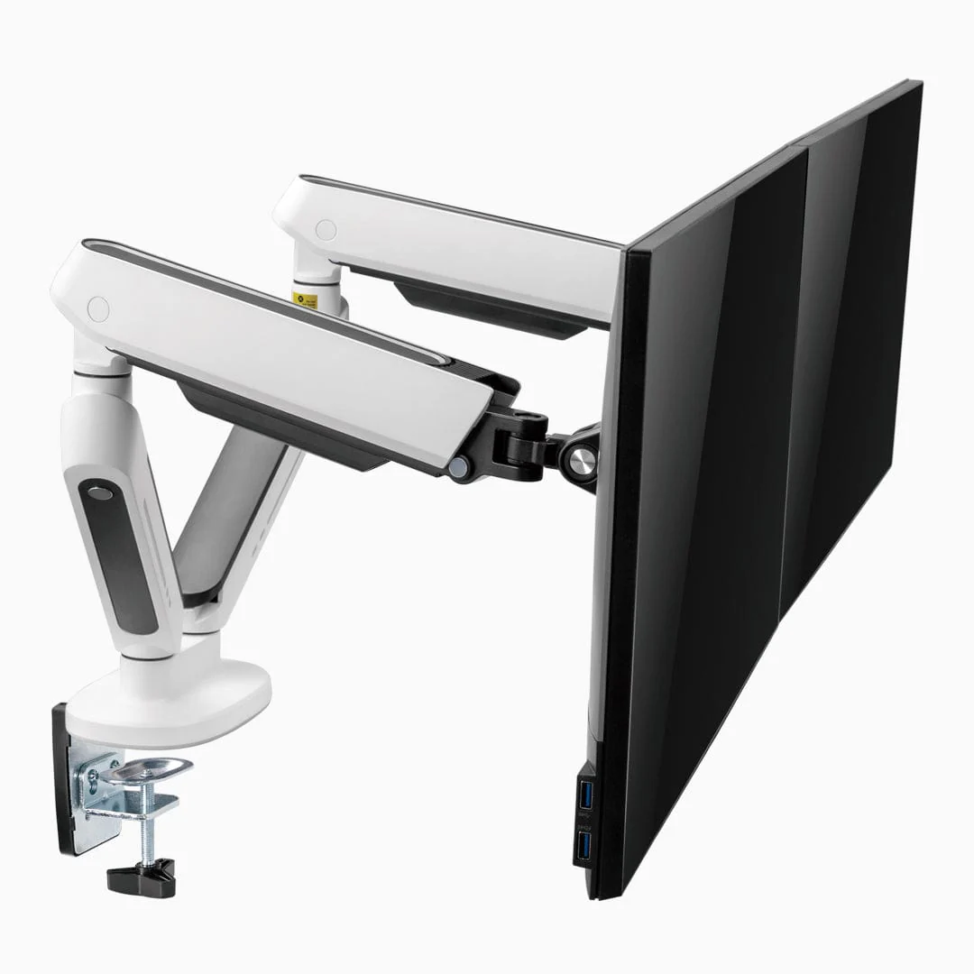 Desky Dual LED Monitor Arm - White - Image 6