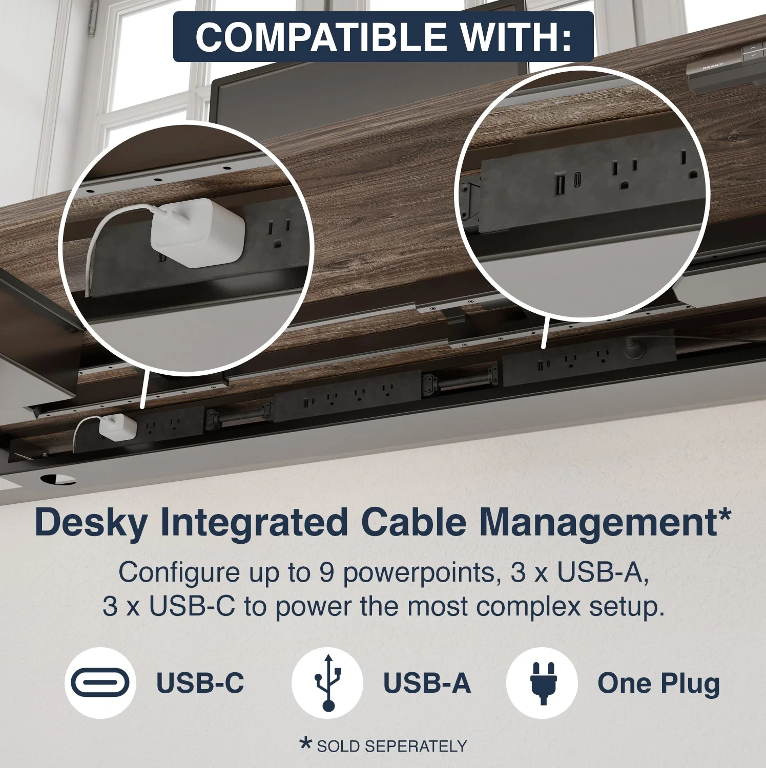 Desky Dual Melamine Sit Stand Desk 120cm Classic Oak Desktop and Grey Frame - Image 8