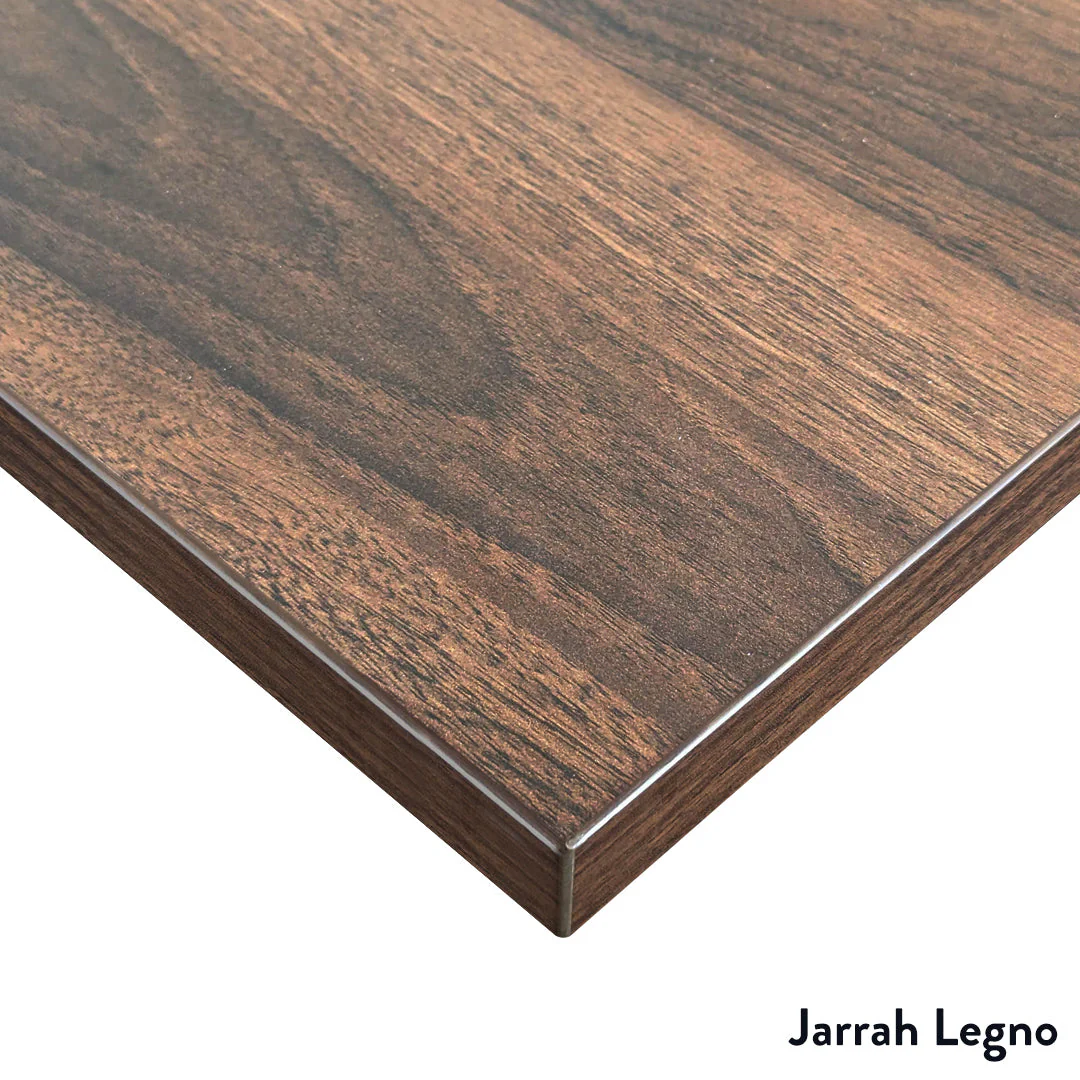 Desky Dual Melamine Sit Stand Desk 200cm Jarrah Legno Desktop and Grey Frame - Image 2