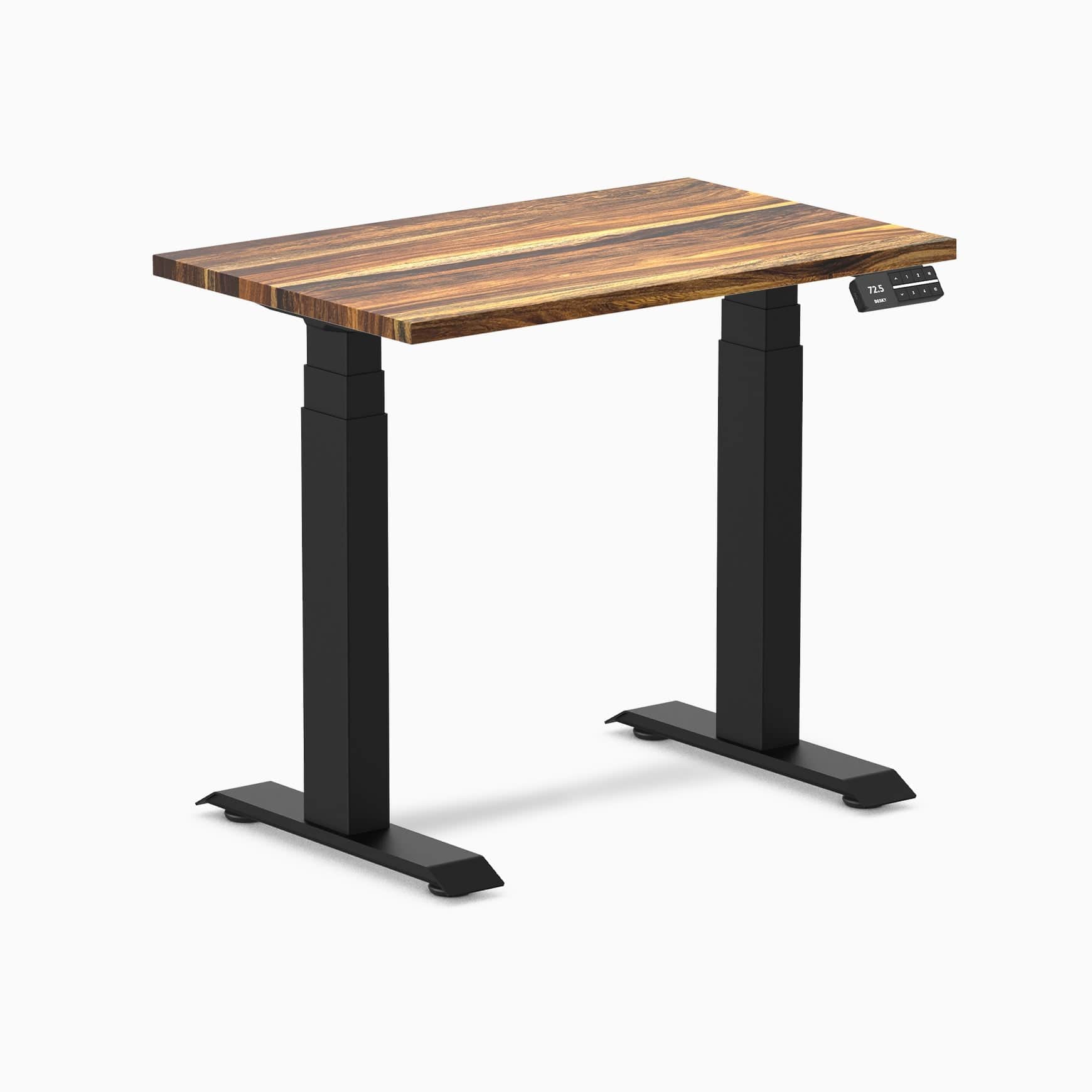 Desky Dual Mini Hardwood Sit Stand Desk 80cm Maple Desktop and White Frame - Image 10