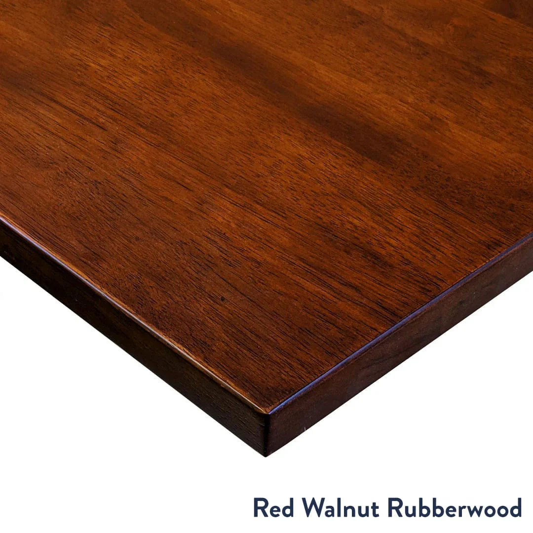 Desky Dual Mini Rubberwood Sit Stand Desk 100cm Red Walnut Desktop and Space Grey Frame - Image 2