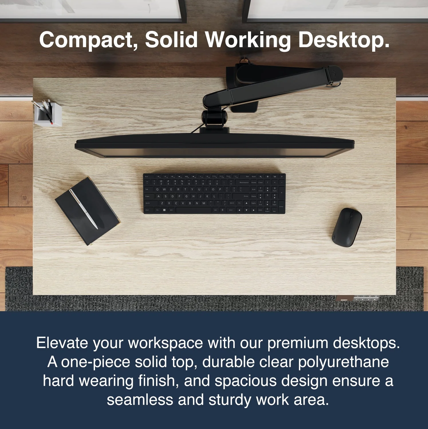 Desky Dual Mini Sit Stand Desk 1000x600 White Desktop and Grey Frame - Image 7