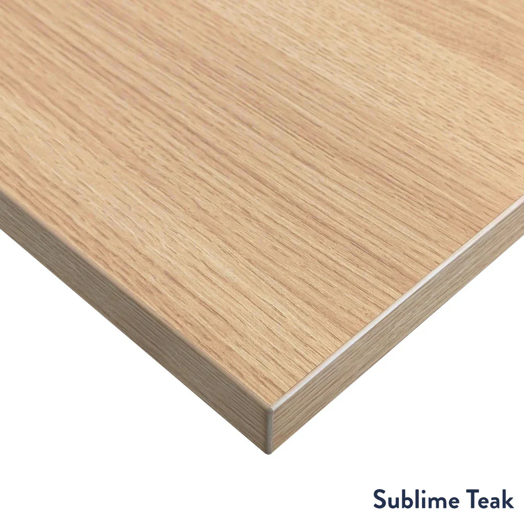 Desky Dual Mini Sit Stand Desk 800x500 Sublime Teak Desktop and White Frame - Image 3