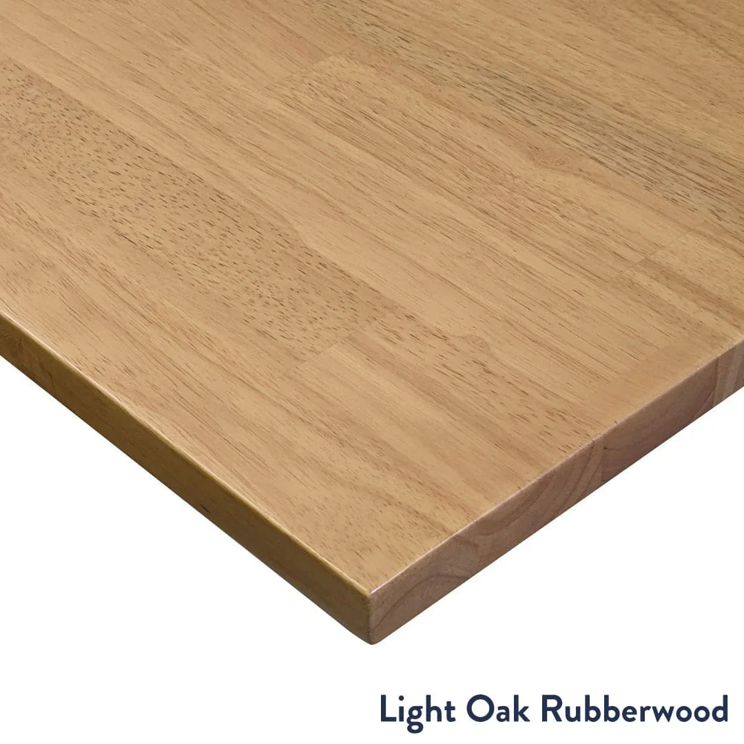 Desky Dual Rubberwood Sit Stand Desk 150cm Light Oak Desktop and White Frame - Image 2