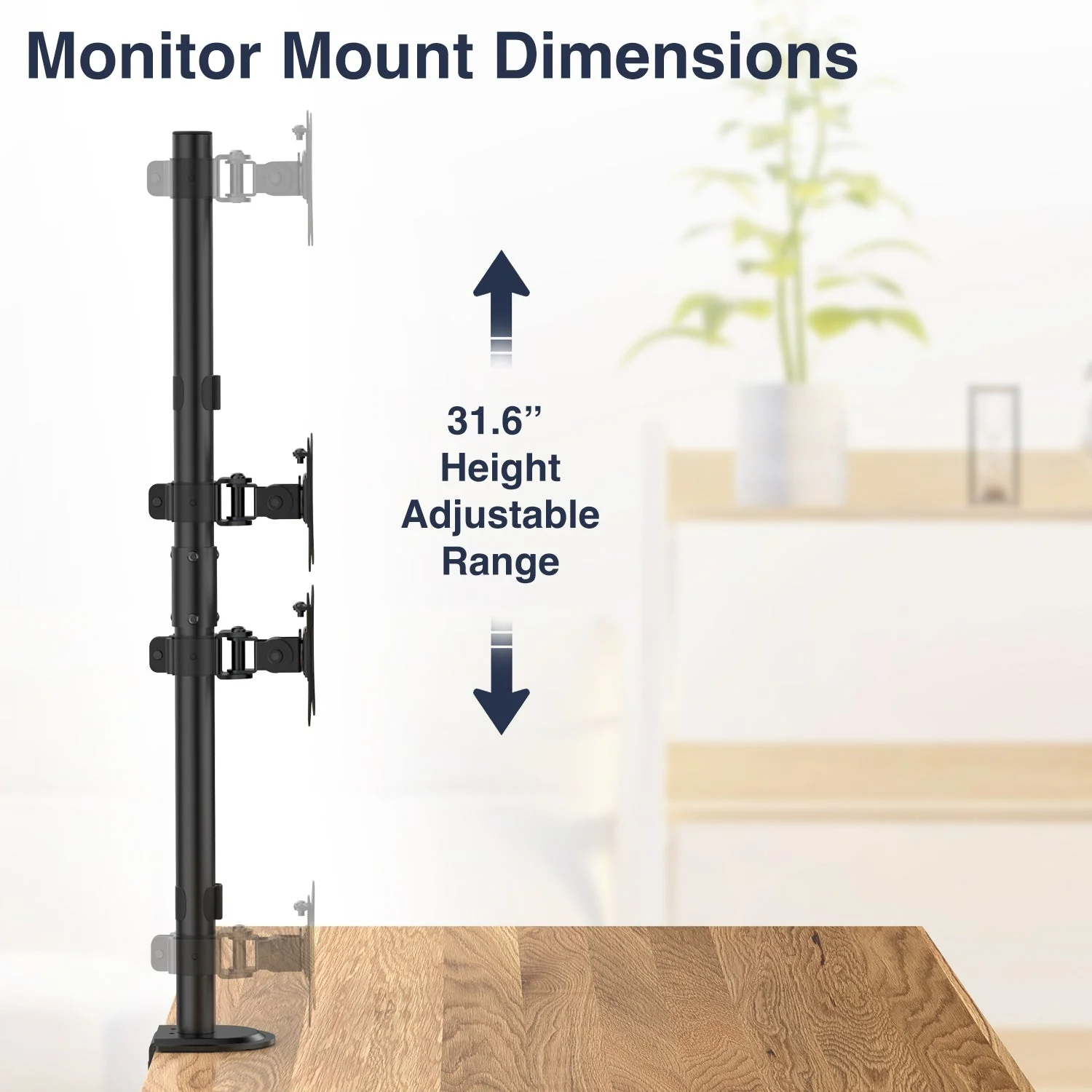 Desky Eco Vertical Monitor Mount - Black - Image 5
