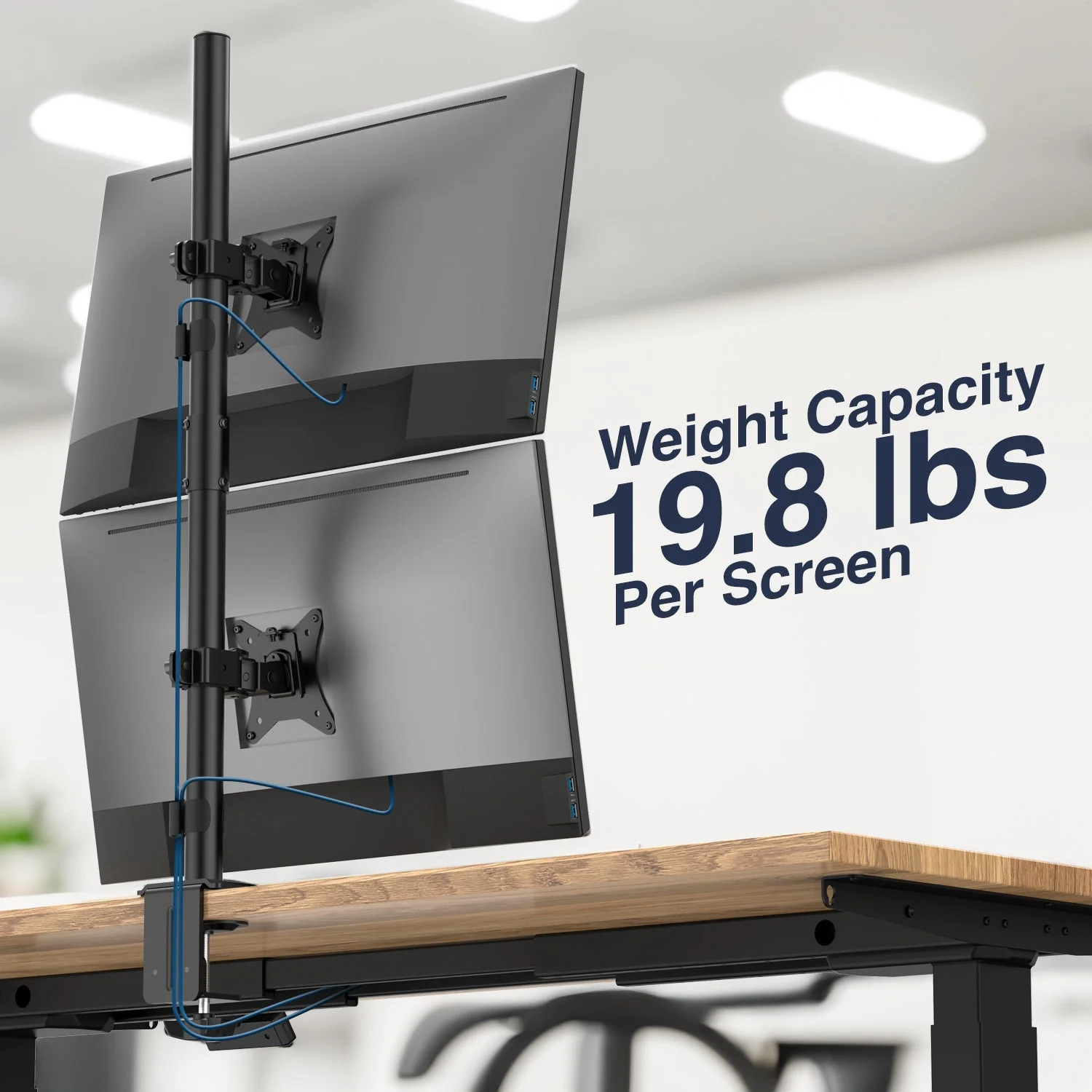 Desky Eco Vertical Monitor Mount - White - Image 3