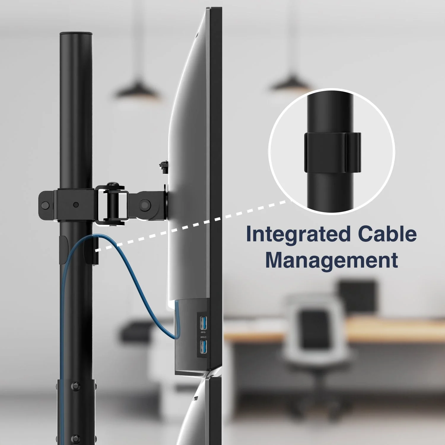 Desky Eco Vertical Monitor Mount - White - Image 4