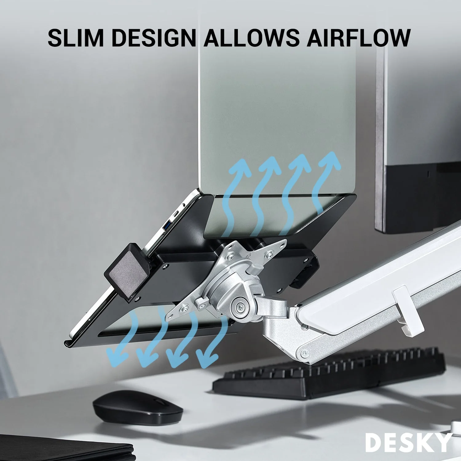 Desky Expandable Laptop Mount - Silver - Image 5
