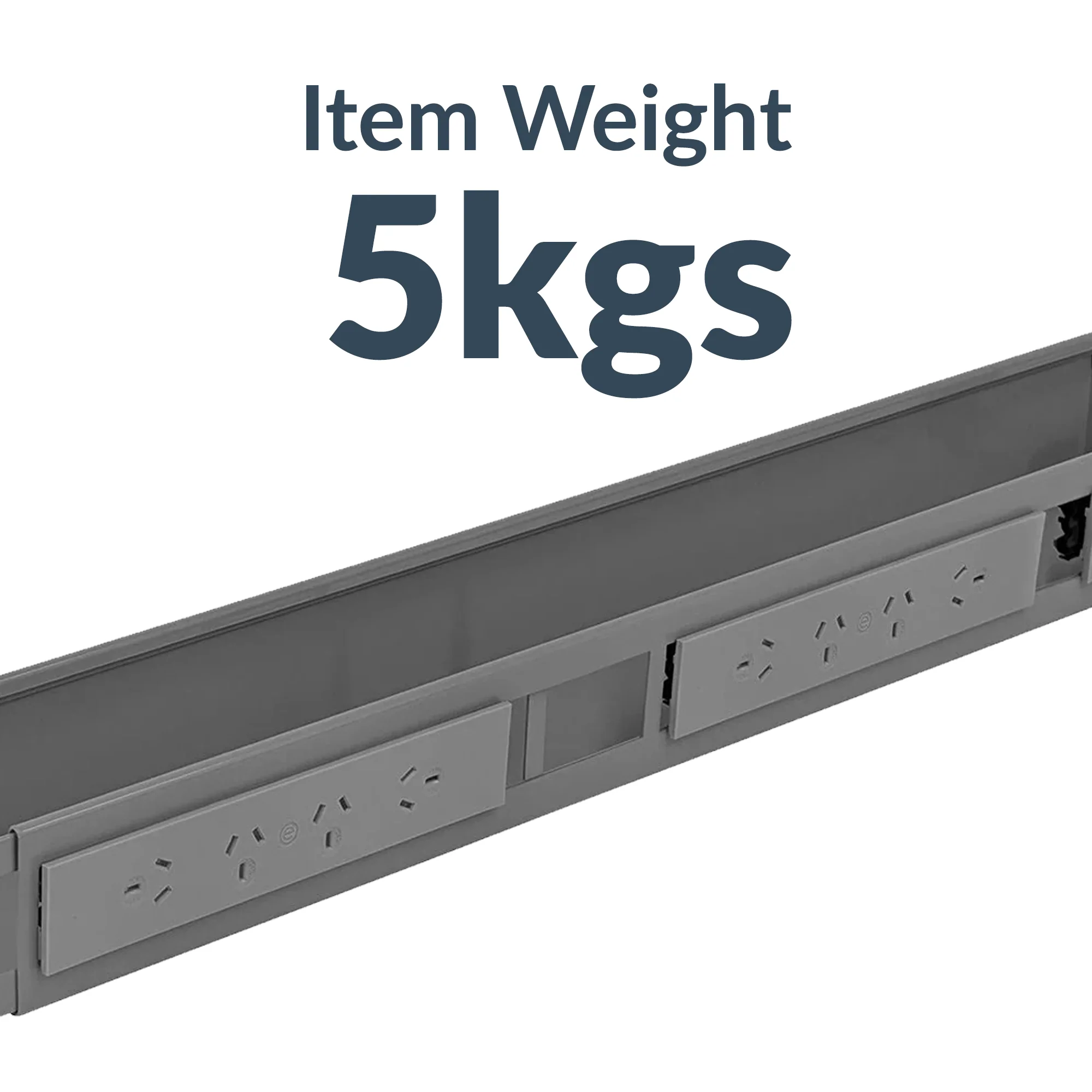 Desky Integrated Cable & Data Channel 8-Plug Grey - Image 6