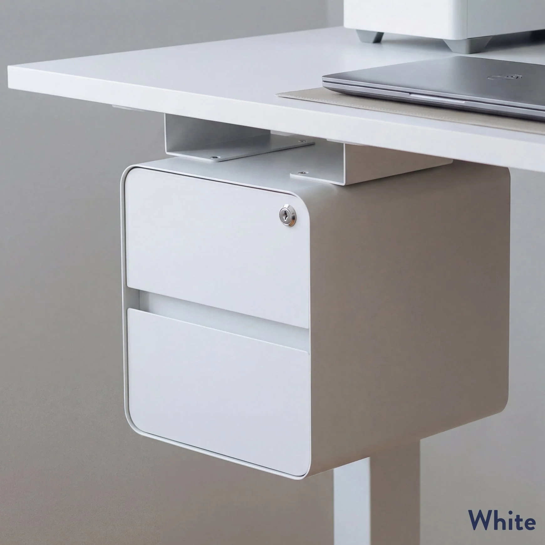 Desky Minimal Under Desk Cabinet - Maple Hardwood / Black - Image 4