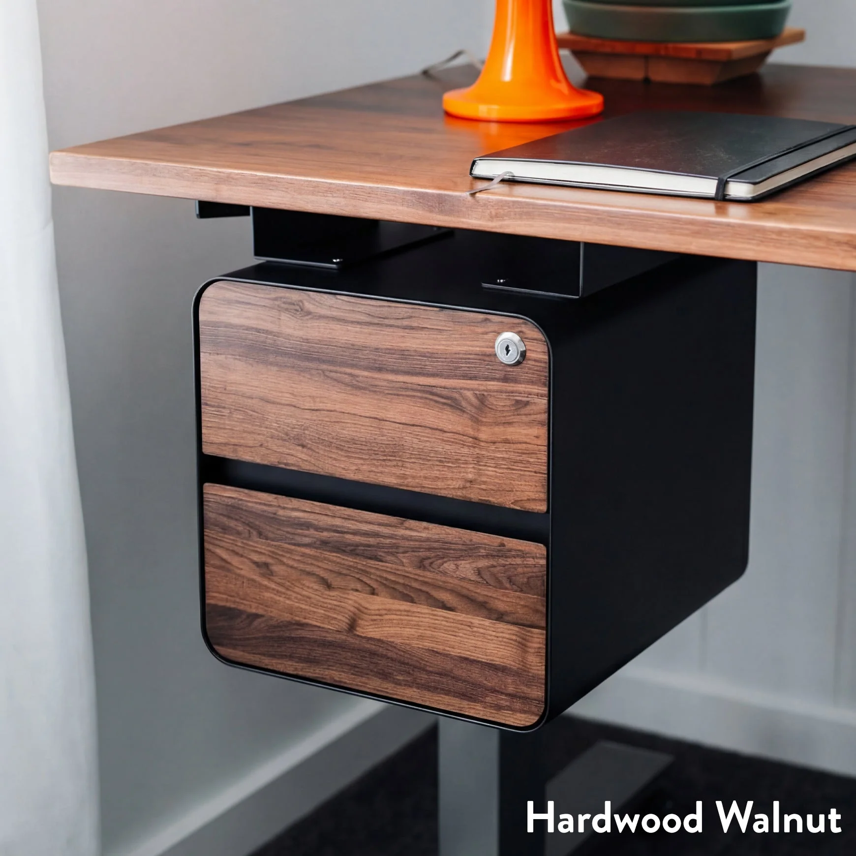 Desky Minimal Under Desk Cabinet - White Melamine / White - Image 3