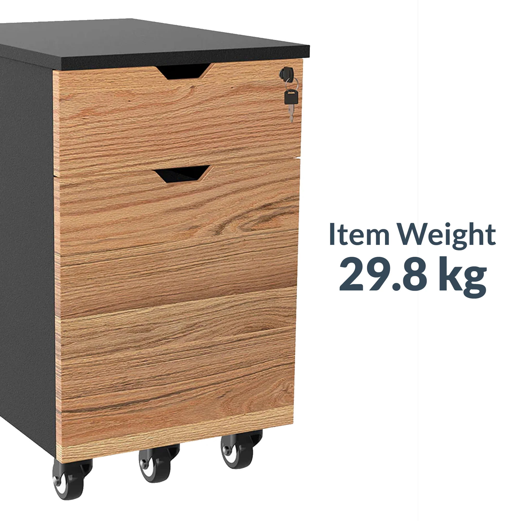 Desky Minimal Wooden Filing Cabinet - White / Melamine Jarrah Legno - Image 6