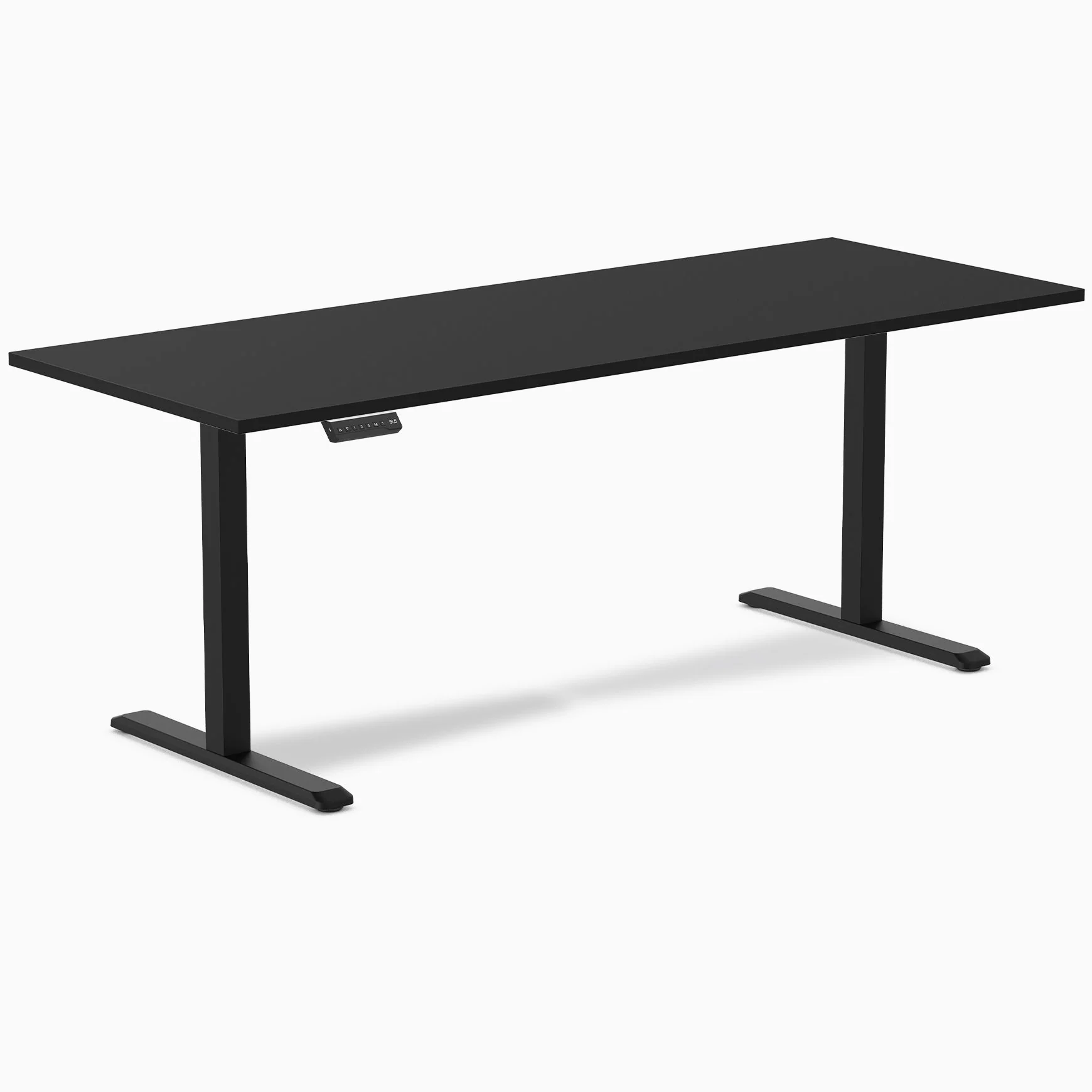 Desky Single Sit Stand Gaming Desk 200cm Black Desktop and Black Frame - Image 2