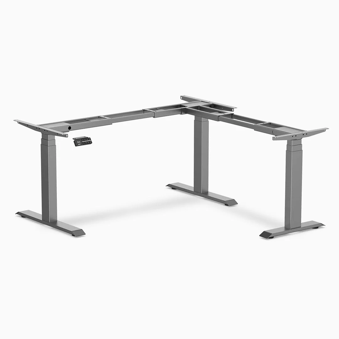 Desky Sit Stand L-Shape Desk Frame 110cm–190cm (Space Grey) - Image 2