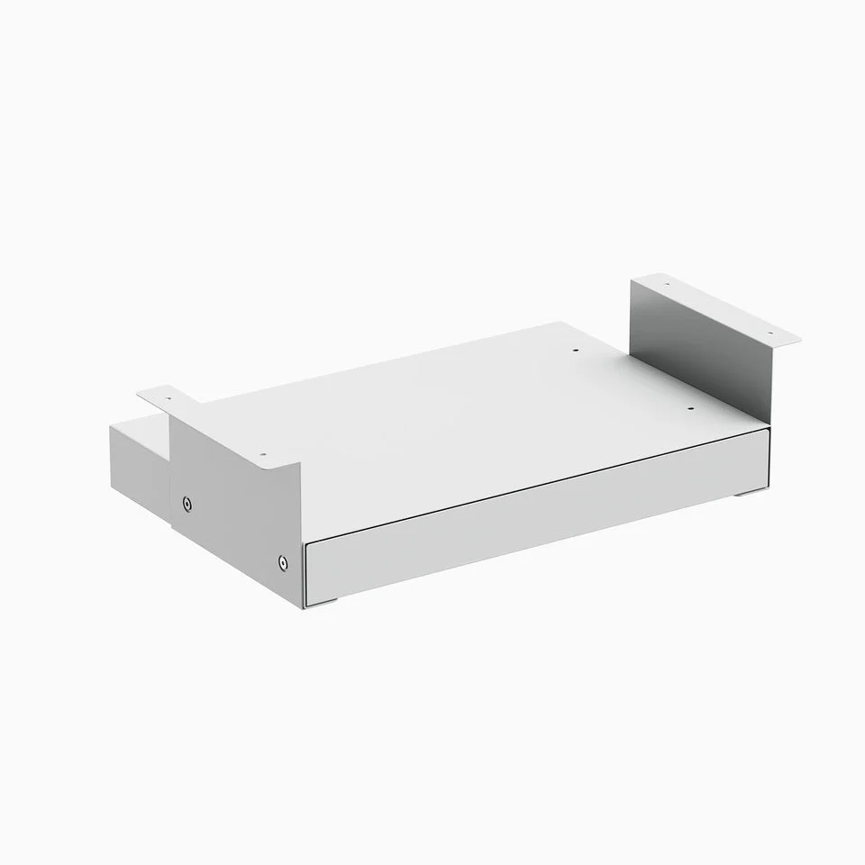 Desky Ultra Slim Under Desk Drawer - Book Gap / White - Image 3