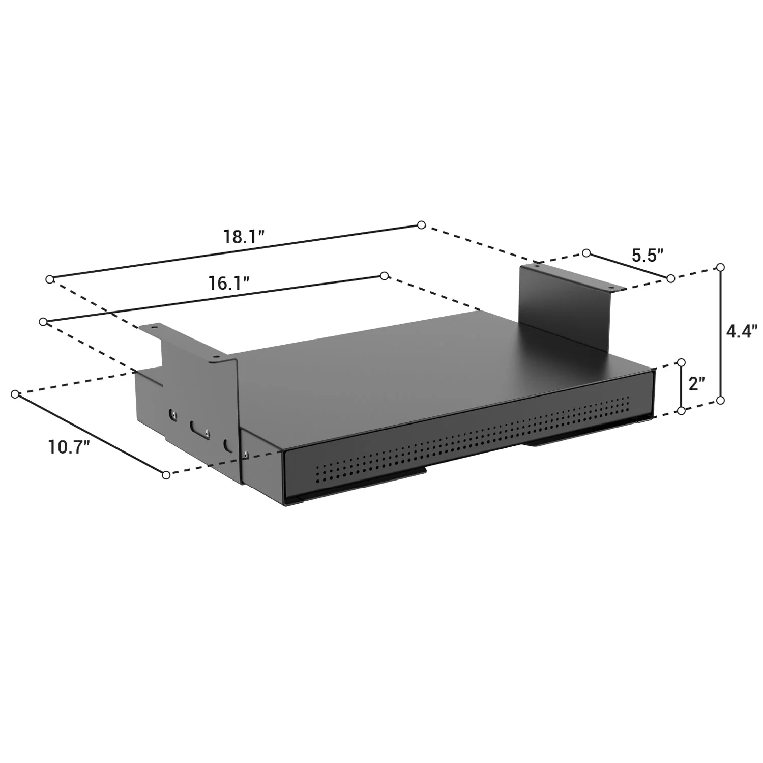 Desky Ultra Slim Under Desk Drawer - Book Gap / White - Image 6
