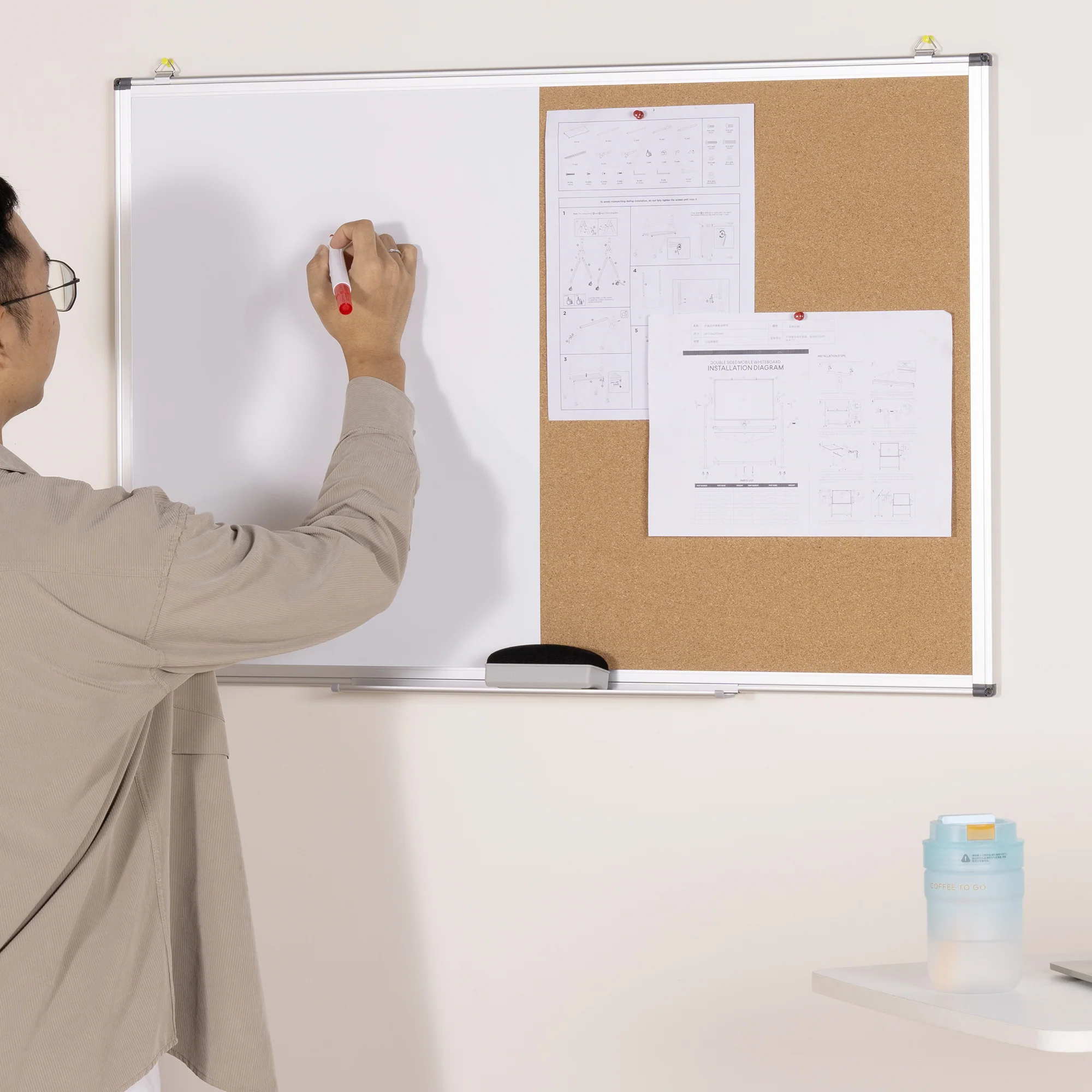 Desky Whiteboard + Pinboard Combo 120 x 90cm - Image 5