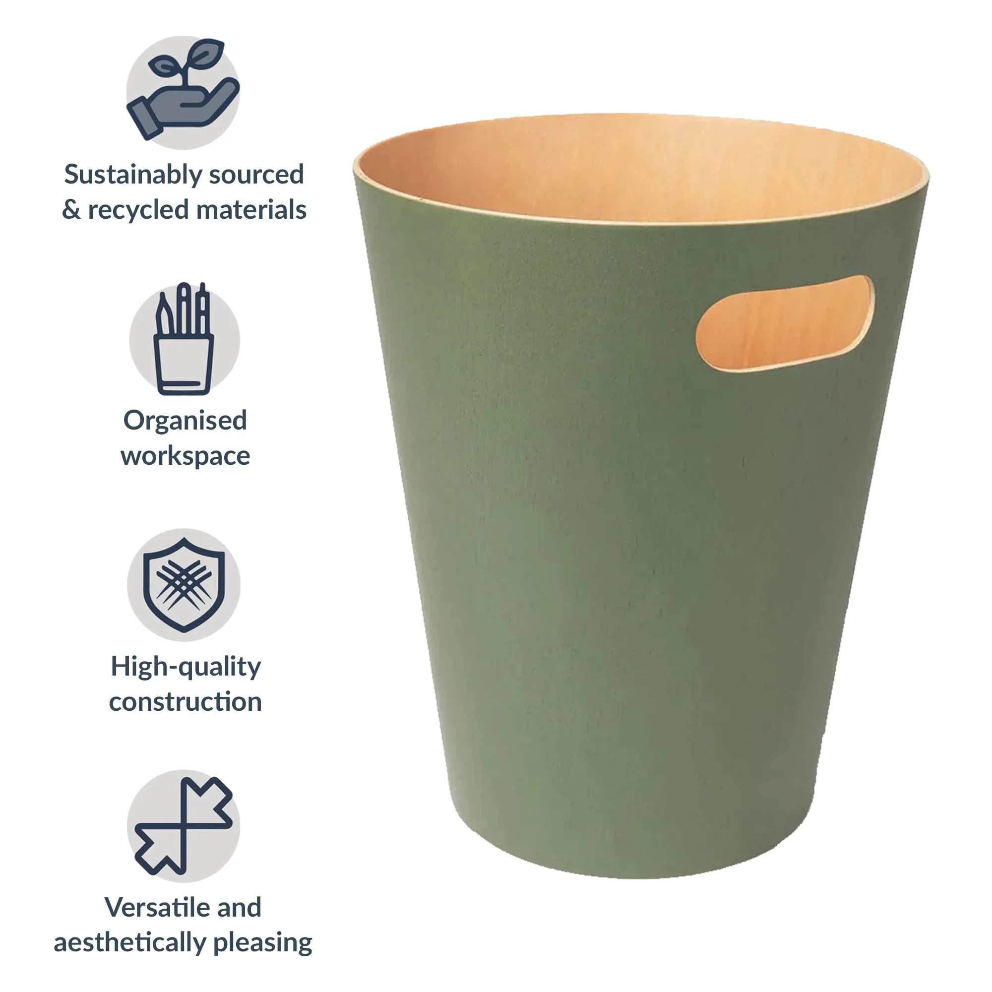 Desky Wooden Rubbish Bin - Walnut - Image 4