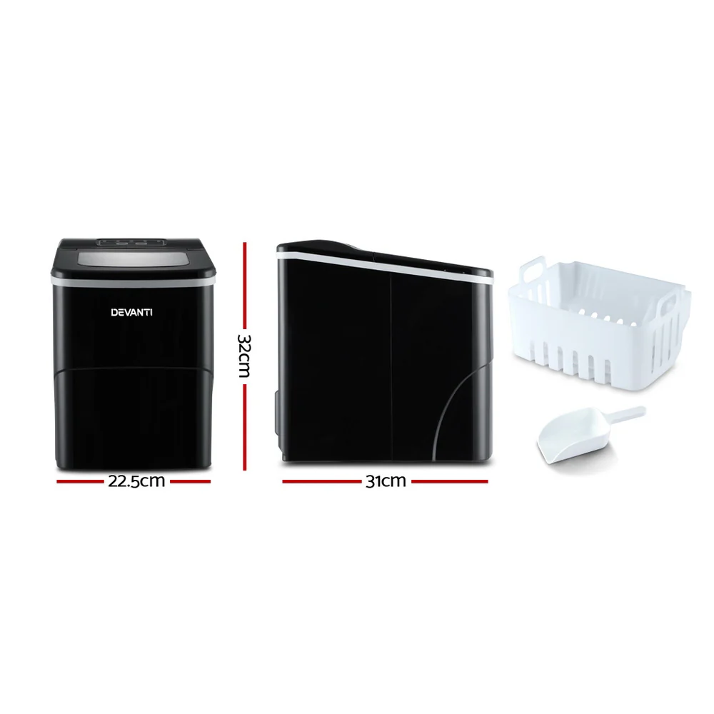Devanti 12kg Ice Maker Machine (Black) - Image 3