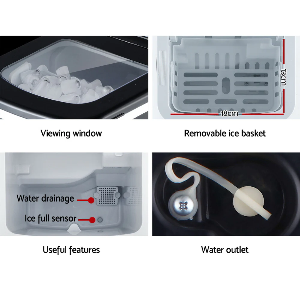 Devanti 12kg Ice Maker Machine (Black) - Image 6
