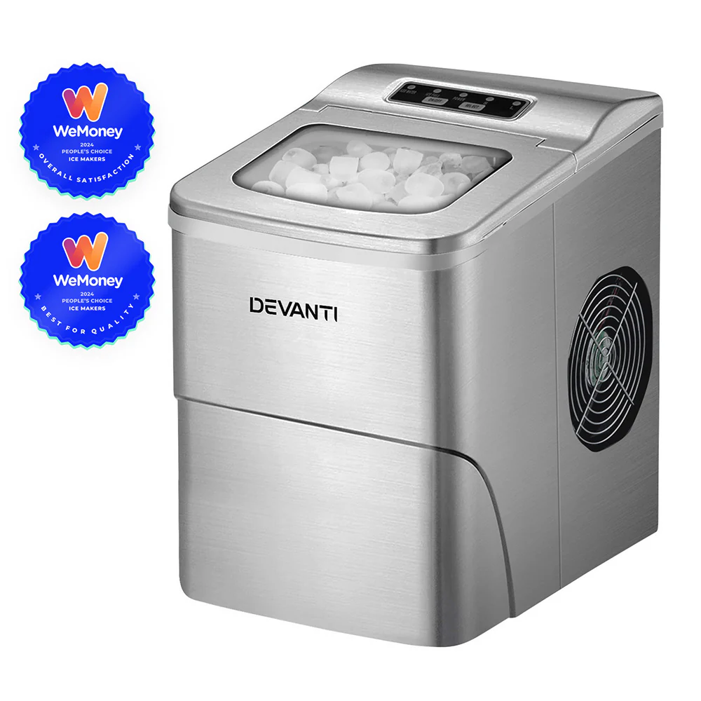 Devanti 12kg Ice Maker Machine (Silver) - Image 2