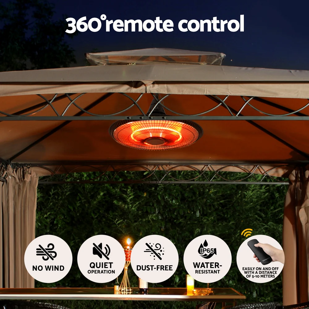 Devanti 1500W Hanging Electric Patio Heater - Image 4