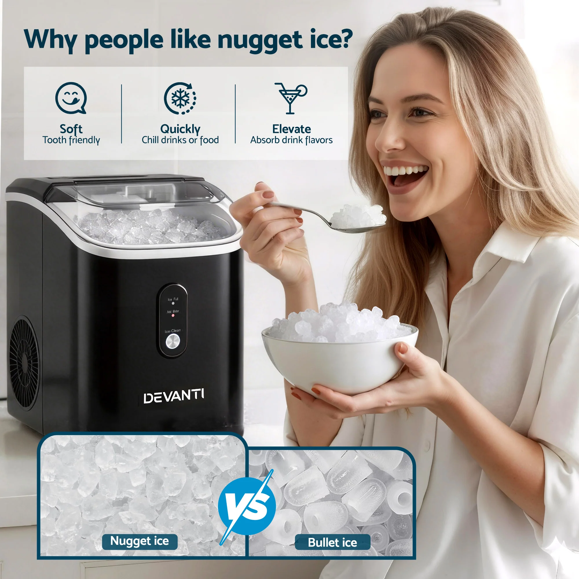 Devanti 15kg Nugget Ice Maker Machine - Image 5