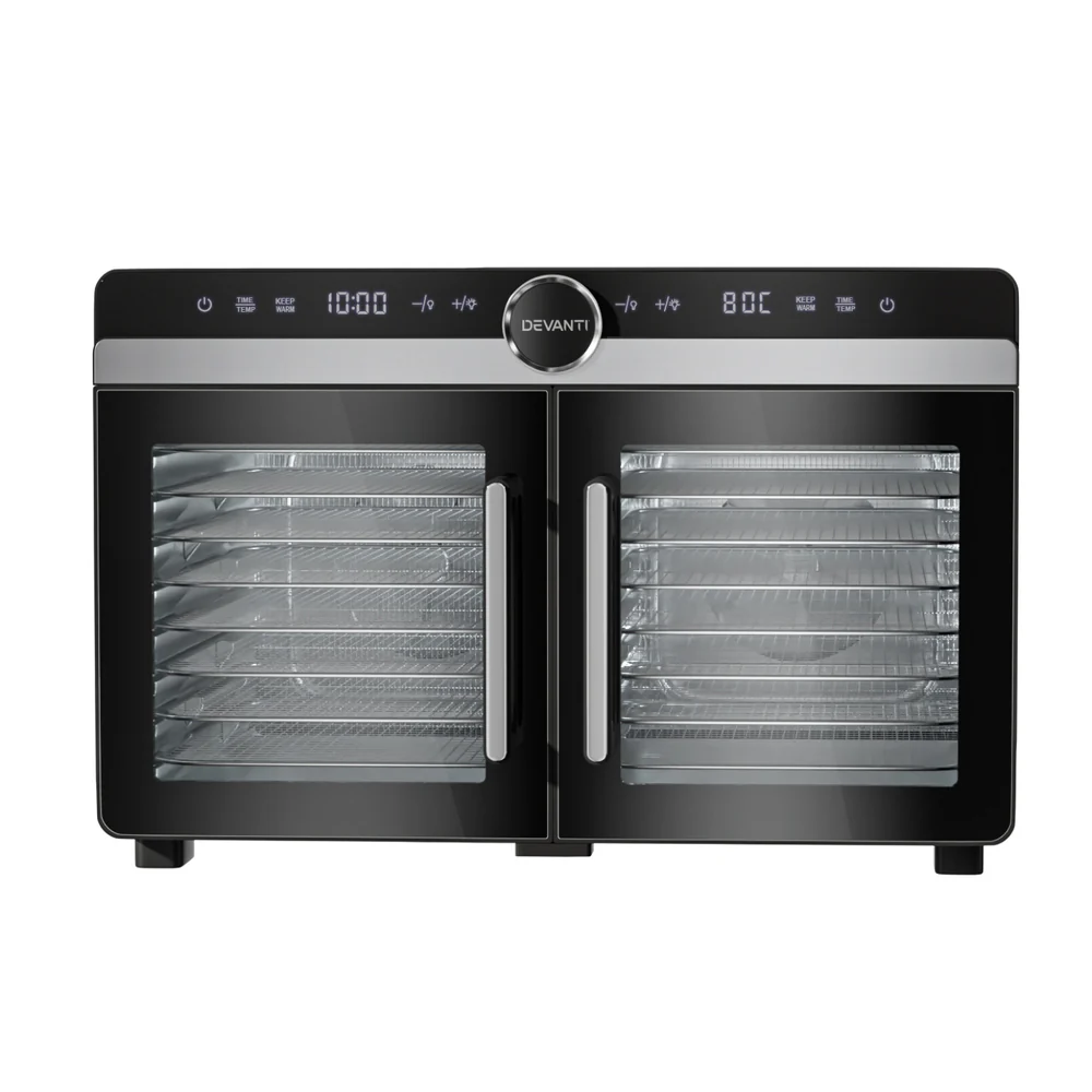 Devanti 16 Trays Food Dehydrator Dual-Zone Stainless Steel - Image 3